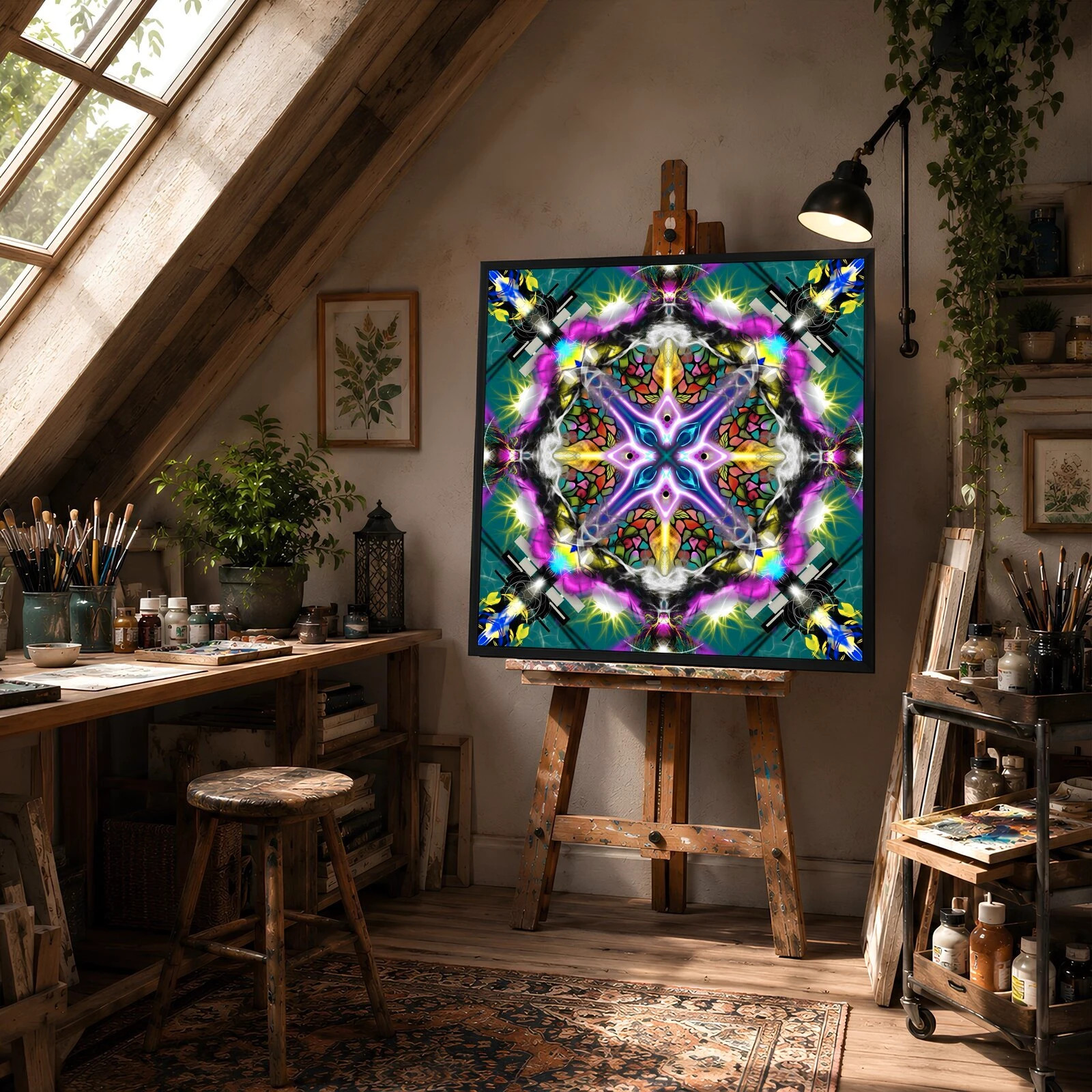 Mandala décoration murale zen bohème fleur motifs géométriques 29x29 3