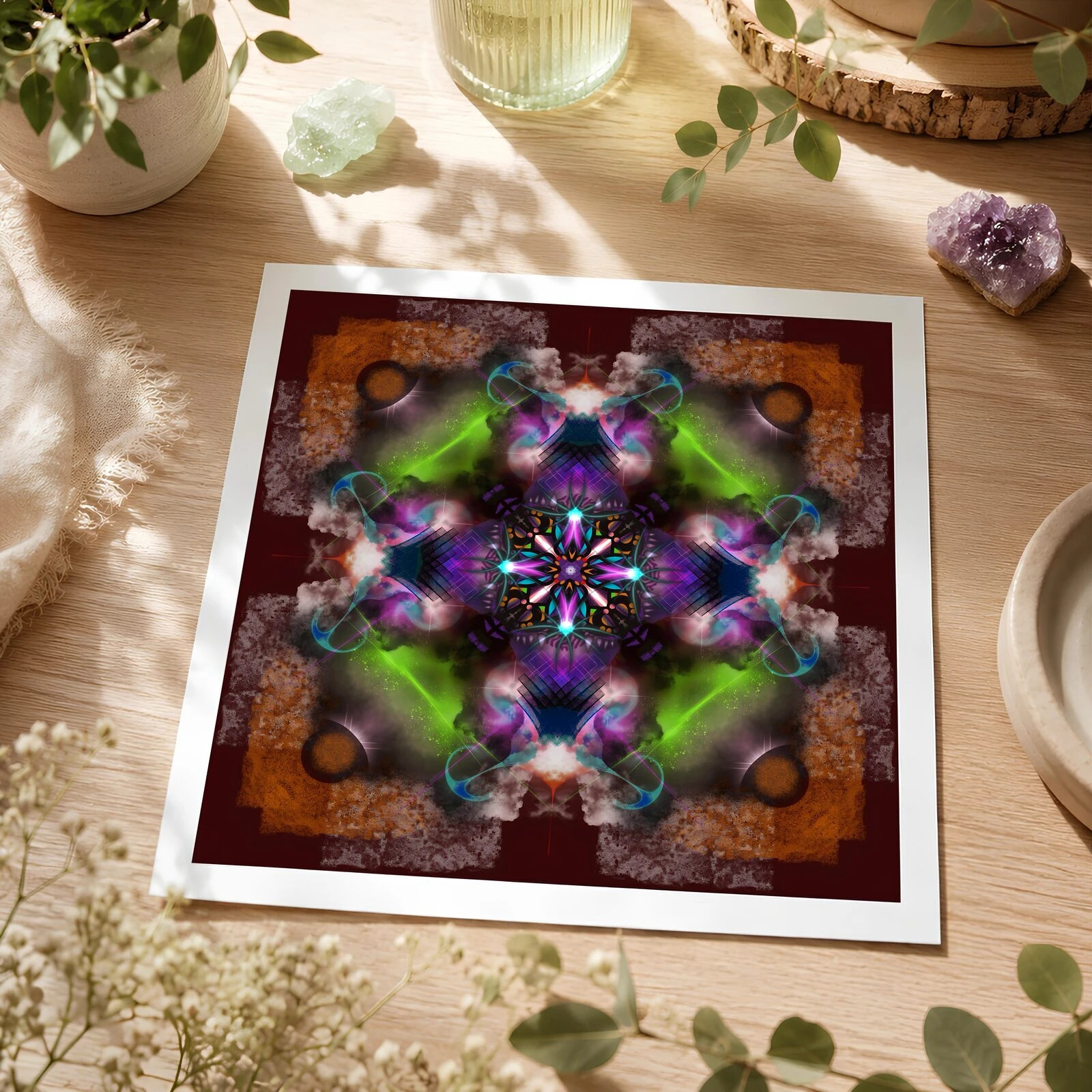 Poster mandala 29x29 cm, décoration intérieure zen art géométrique – Patdeouf 2
