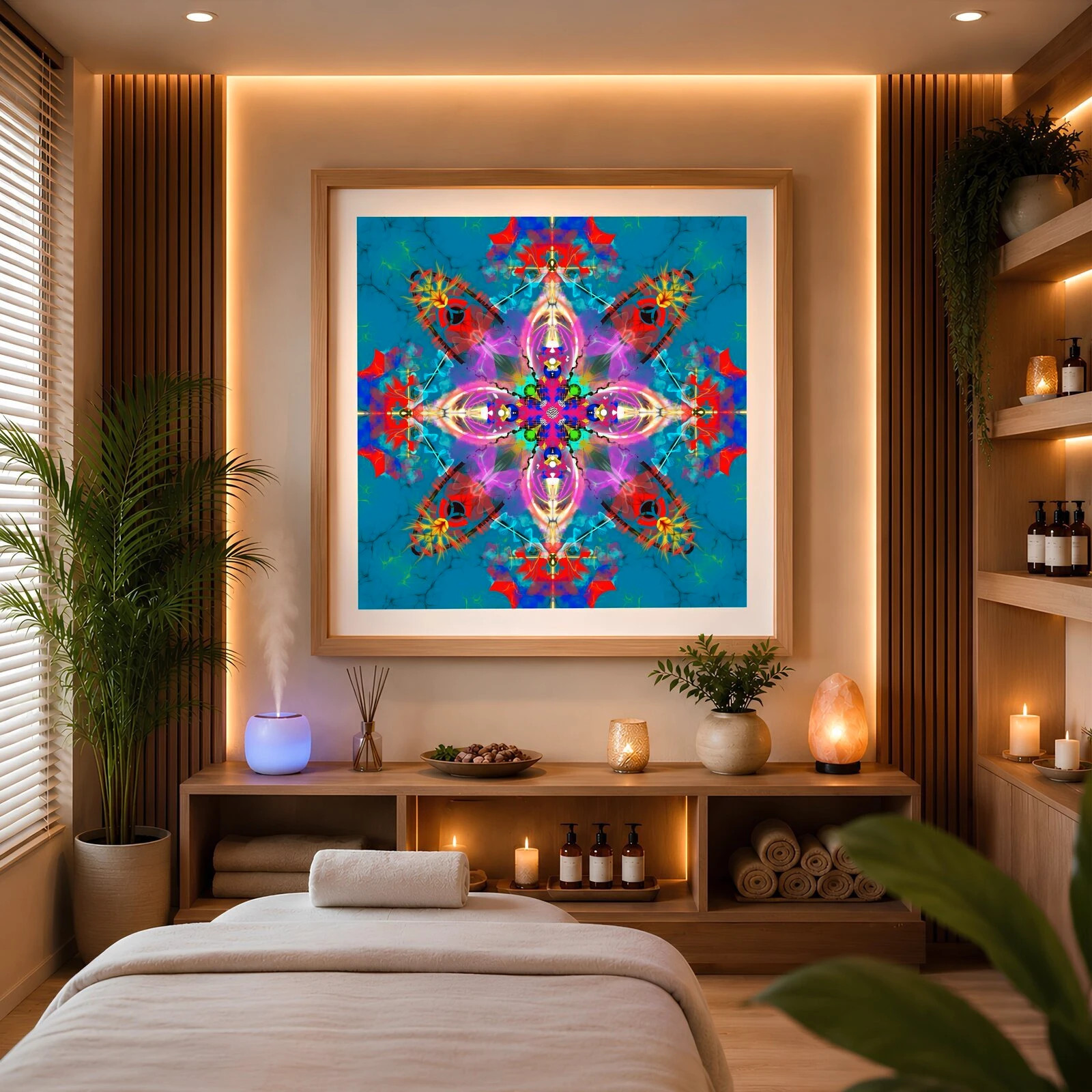 Affiche mandala 29x29 cm, art géométrique décoration murale bohème – Patdeouf 3