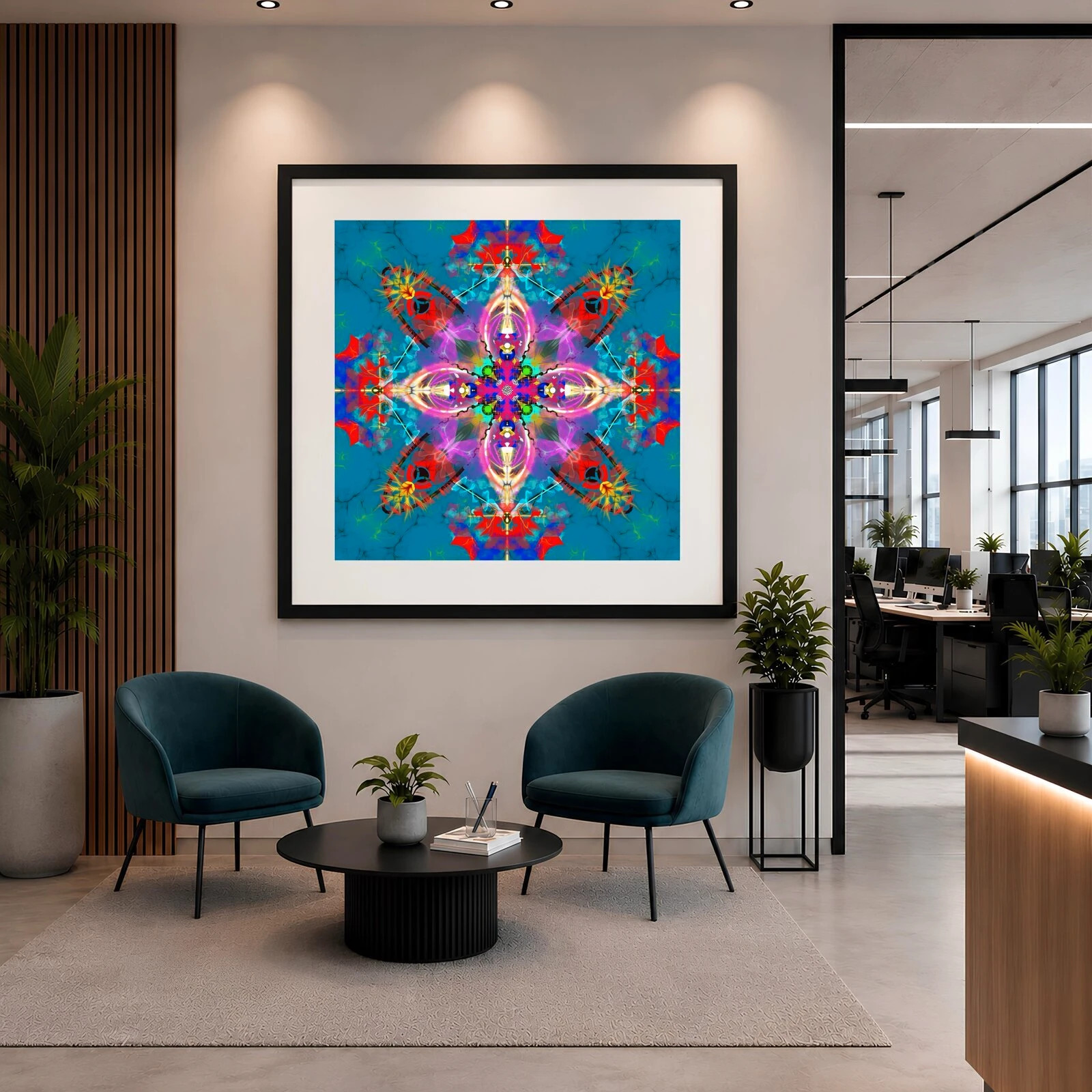 Affiche mandala 29x29 cm, art géométrique décoration murale bohème – Patdeouf 4