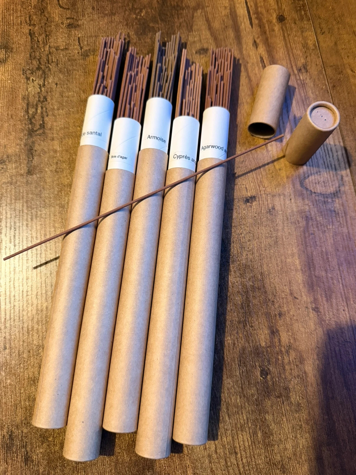 Lot 5 tubes de 50 encens naturels bâtons santal agarwood méditation zen bien-être 2