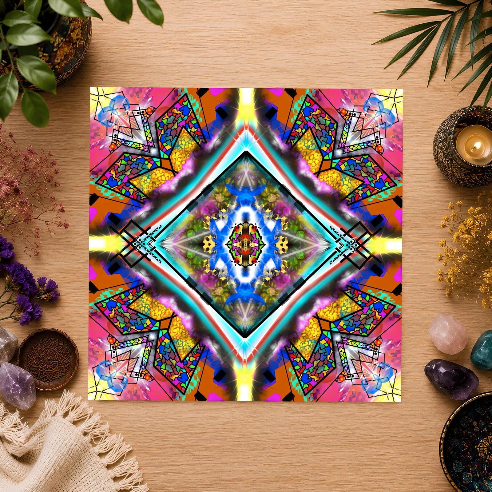 Mandala décoration murale méditation zen motifs géométriques 29x29 – Patdeouf – taille Taille unique 2