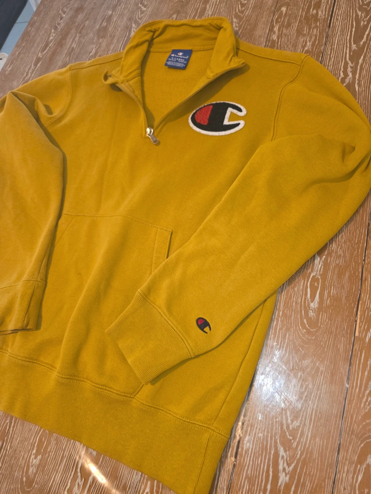 Pull molletonné Champion à col zippé jaune moutarde – Champion – taille 13 ans / 158 cm 4