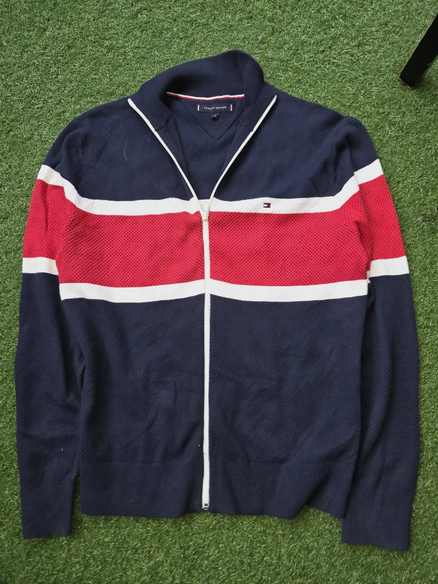 Cardigan zippé Tommy Hilfiger à rayures taille S