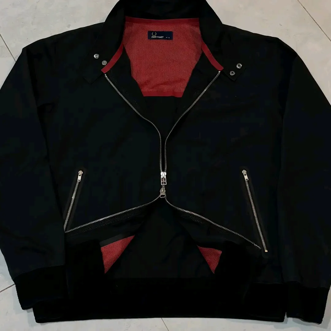 Black Jacket Red Lining Zippers