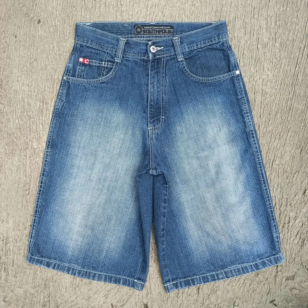 Short en jean bleu délavé 2