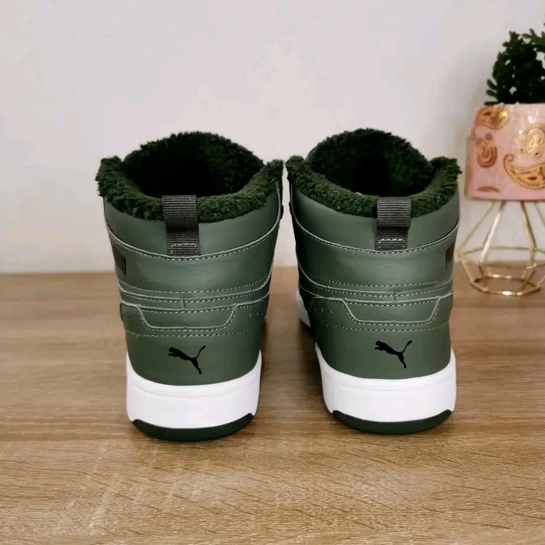 Puma baskets montantes vertes et blanches 4