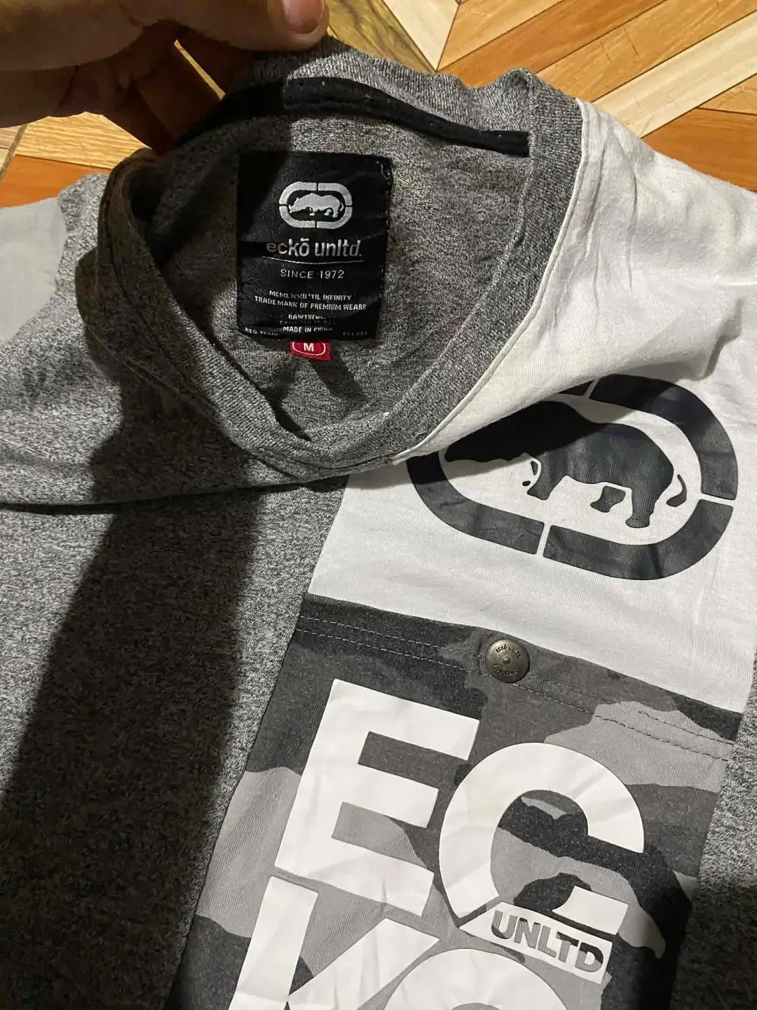 T-shirt Ecko Unltd gris et blanc 3