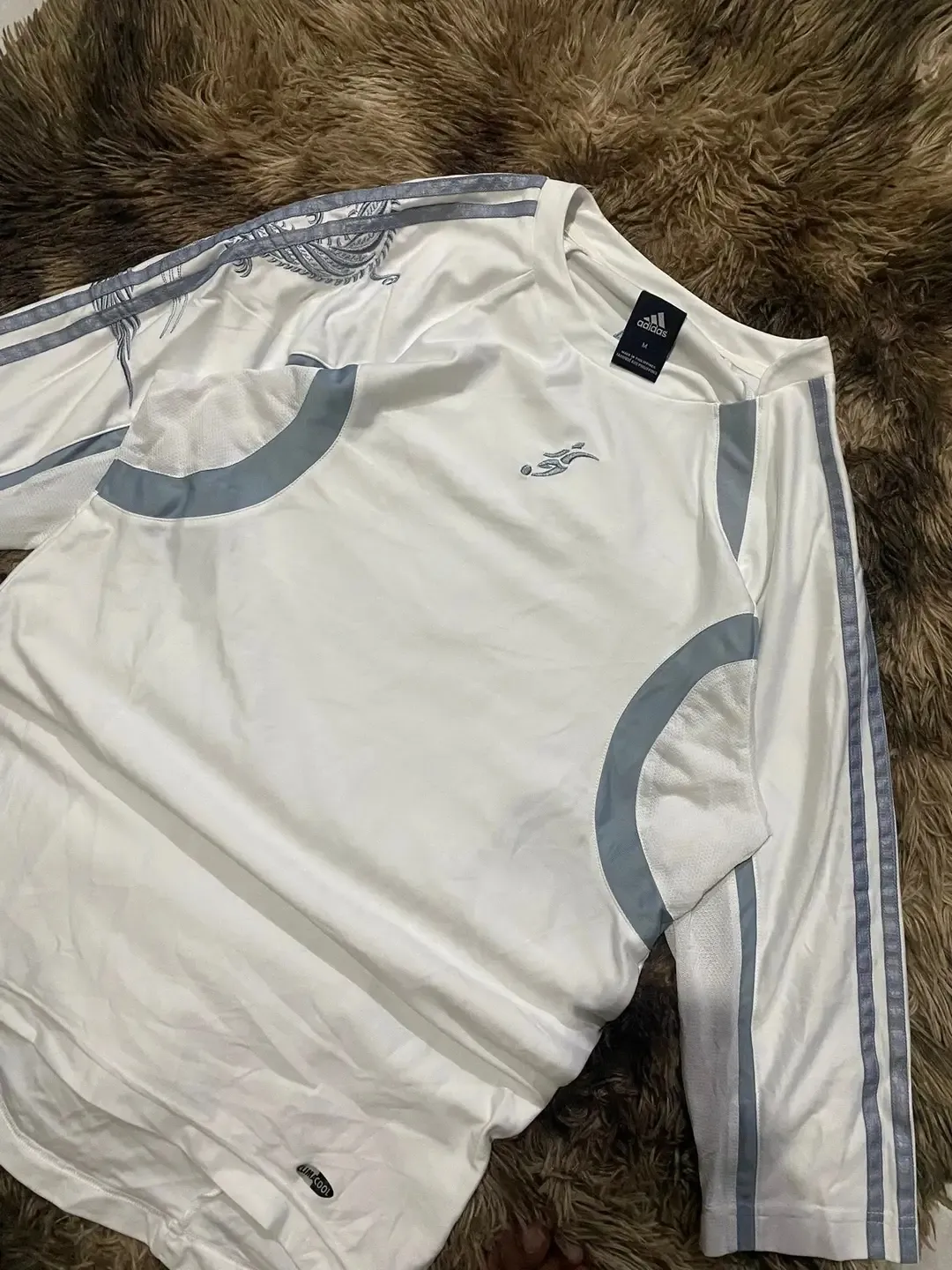 Adidas T-shirt blanc bandes grises