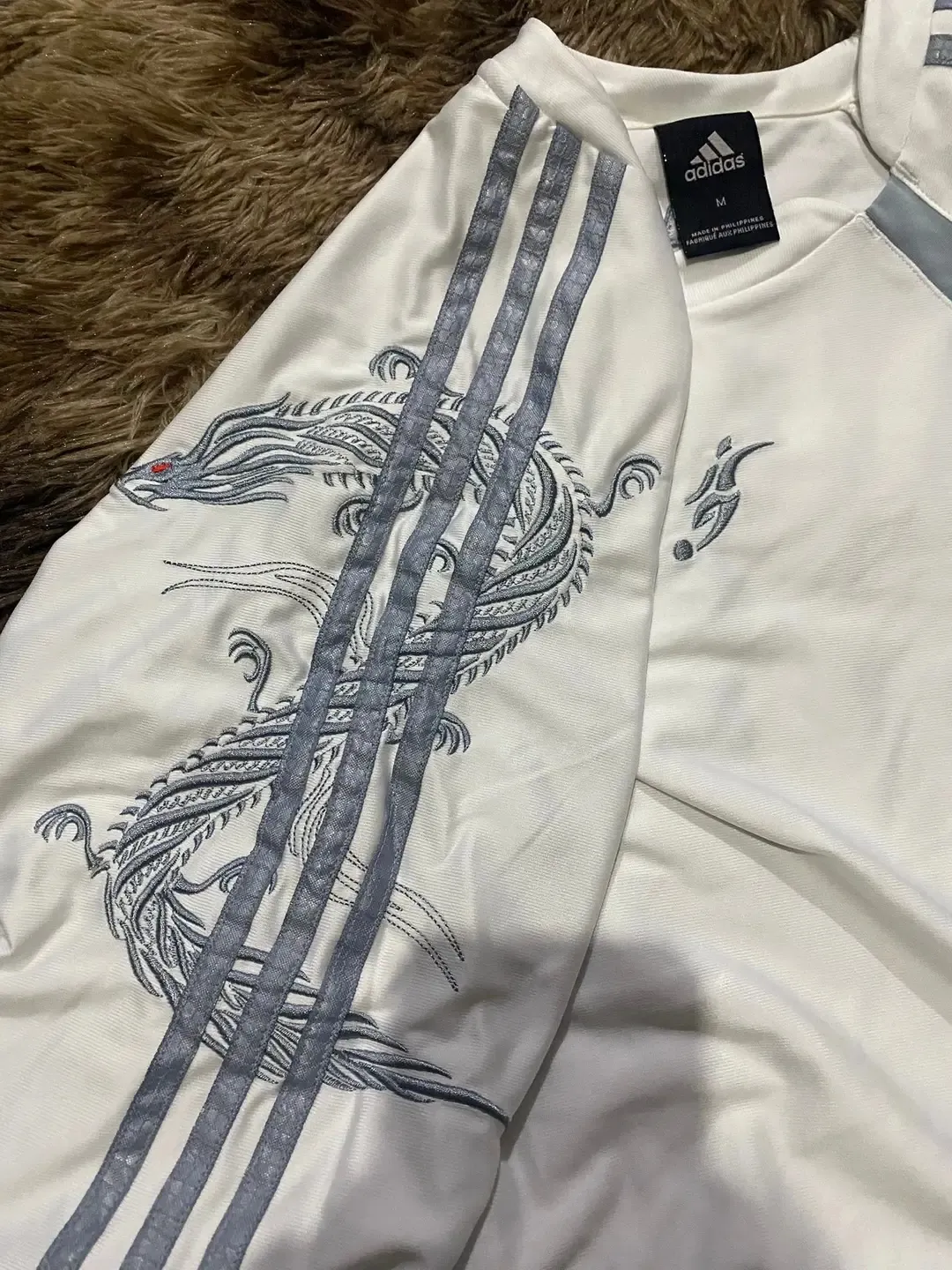 Adidas T-shirt blanc bandes grises 3