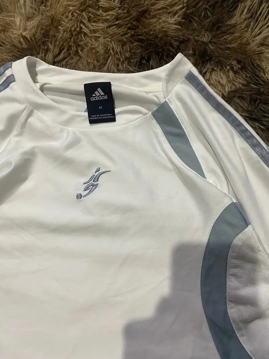 Adidas T-shirt blanc bandes grises 4
