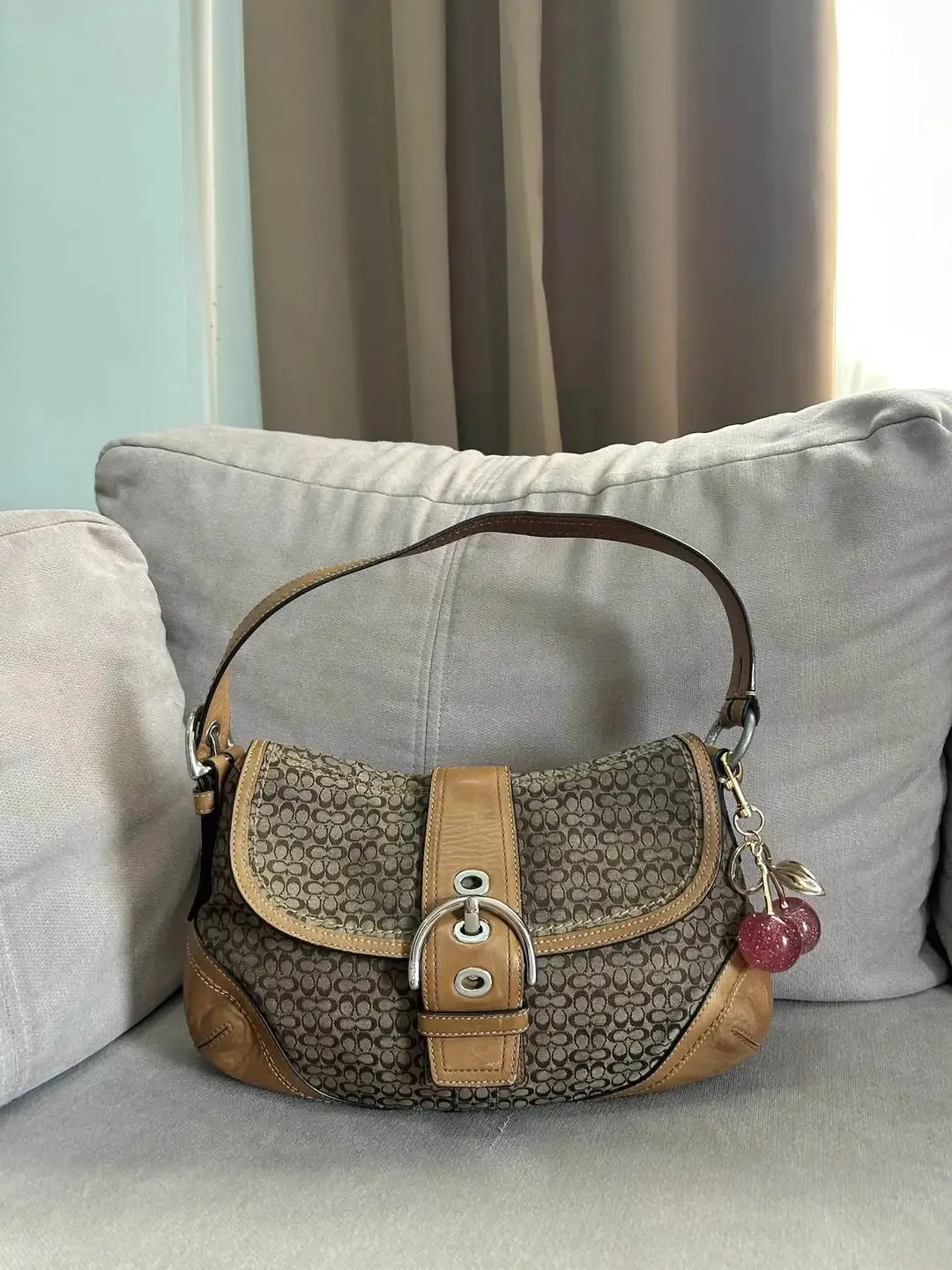 Sac Coach vintage toile et cuir marron 3