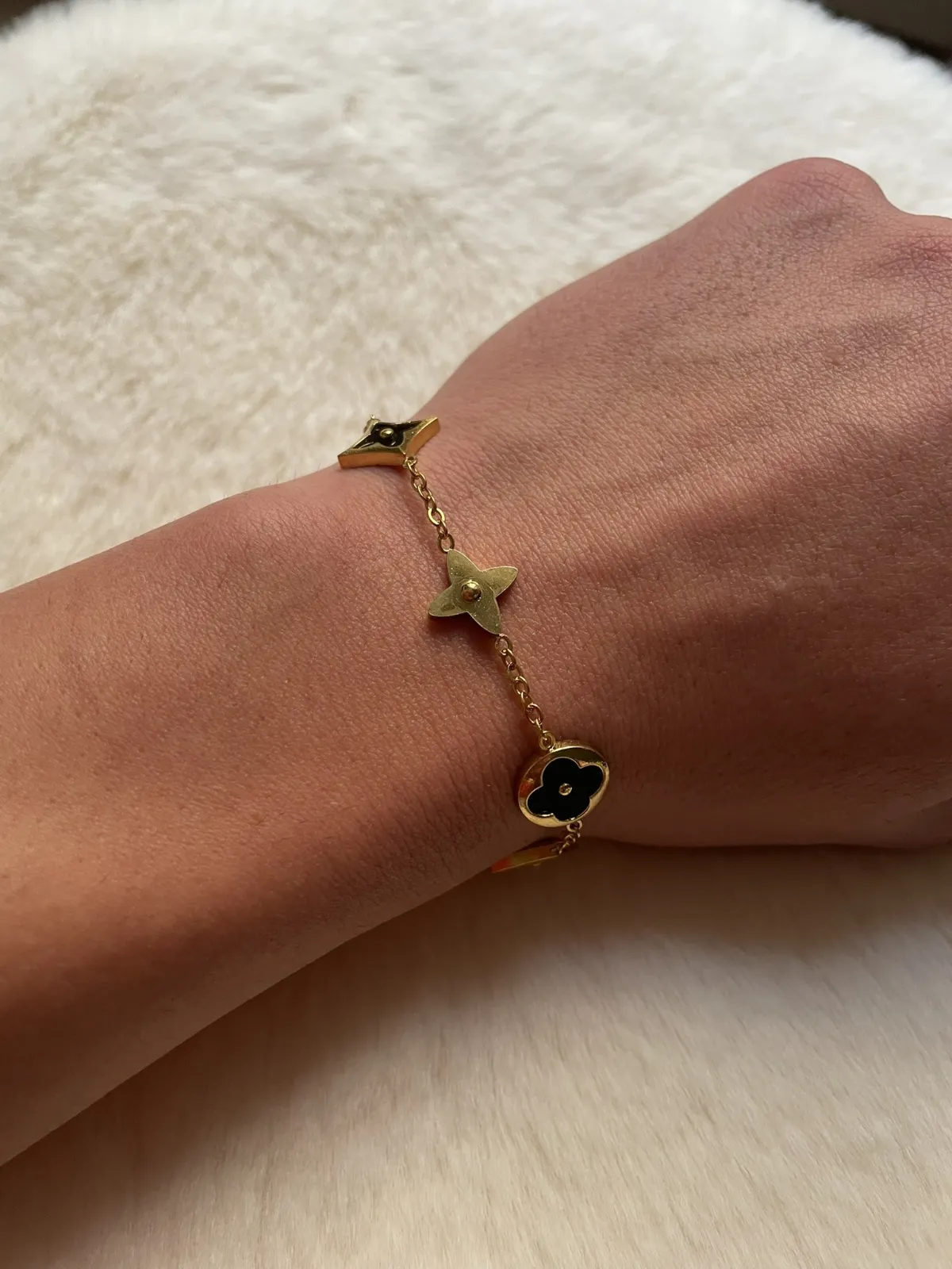 Bracelet chaîne or étoile et cœur