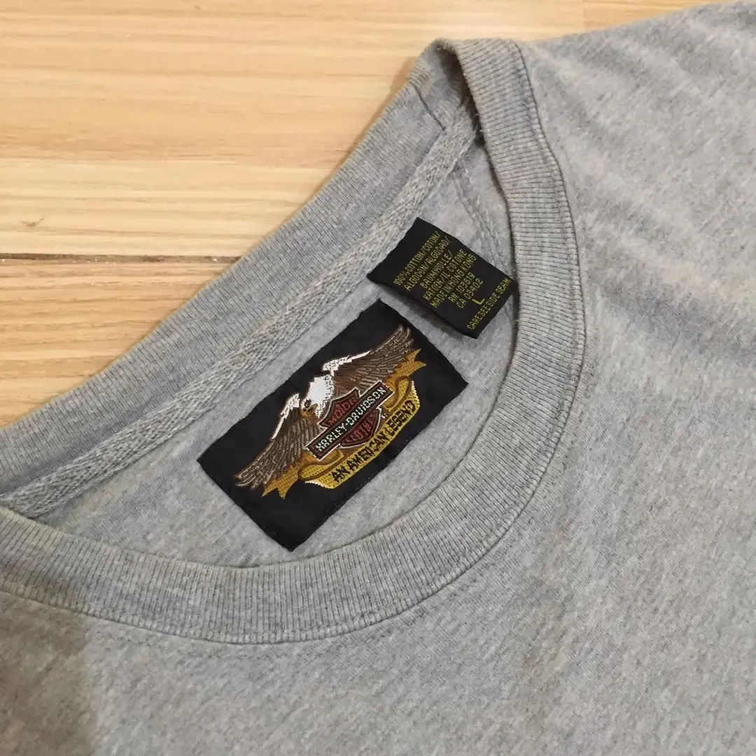 T-shirt gris skull motard vintage 3