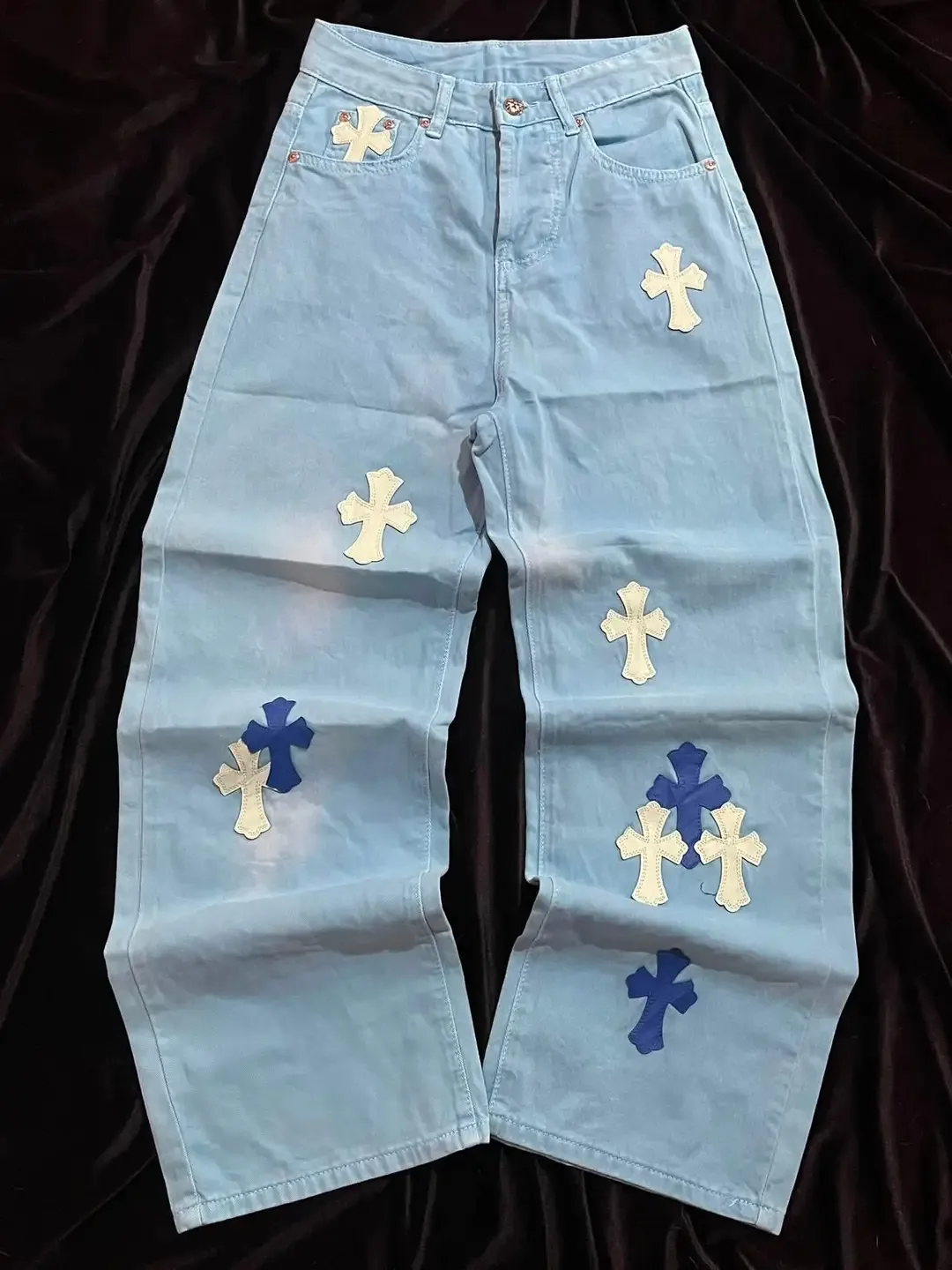 Jean clair broderies croix bleu crème