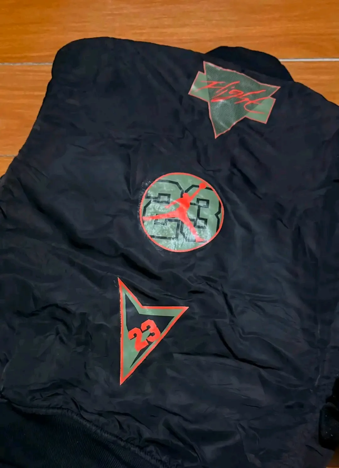 Jordan Black Bomber Jacket Orange Lining 2