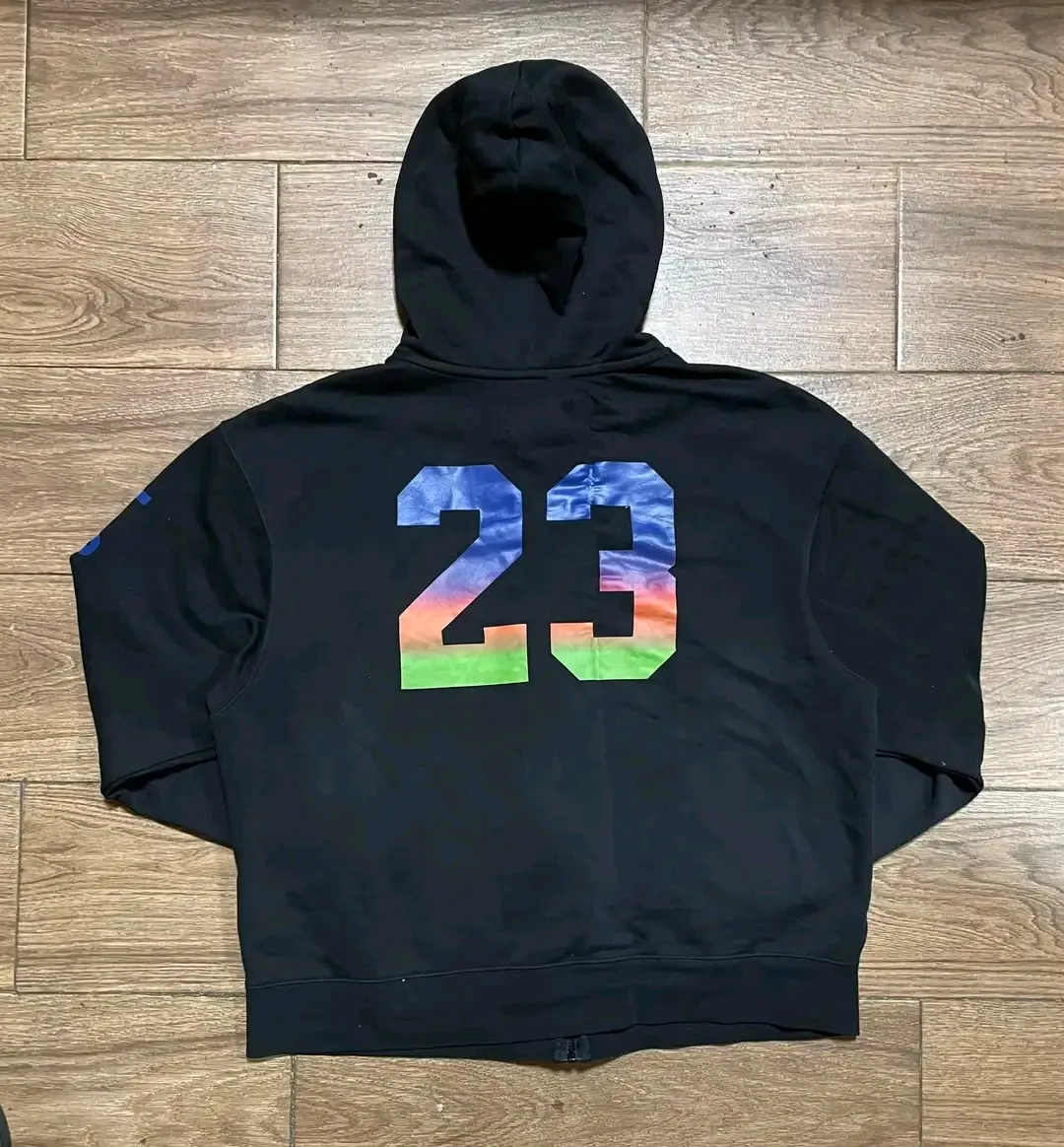 Black Hoodie with Colorful 23 Print