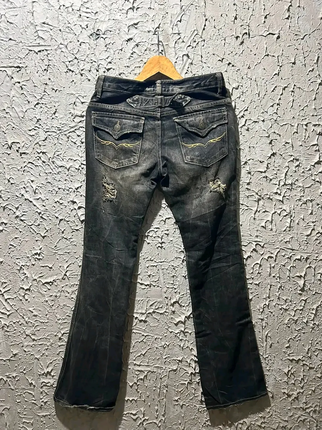 Jean déchiré bootcut noir femme 3