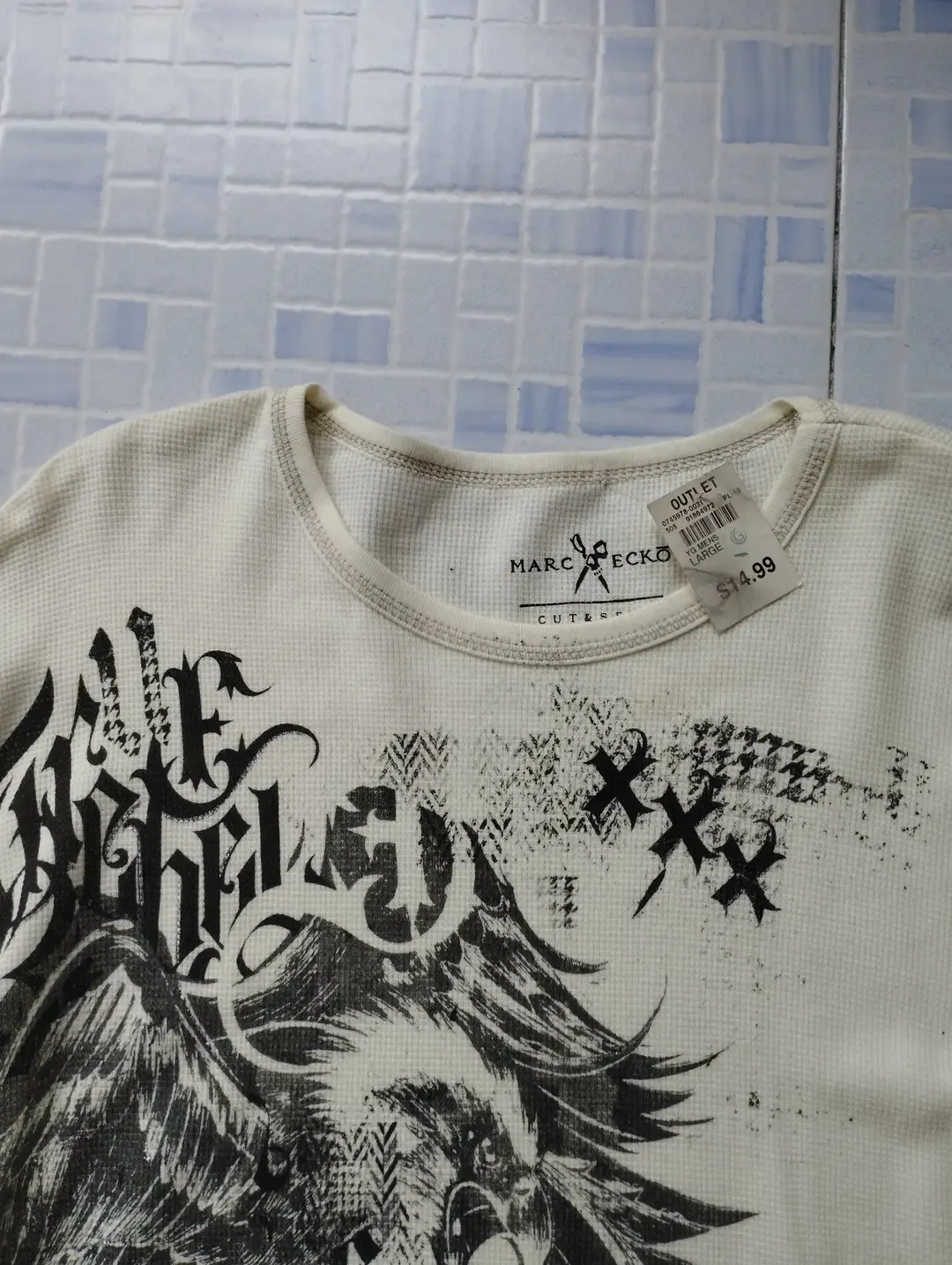 Sweatshirt beige motif dragon noir 3