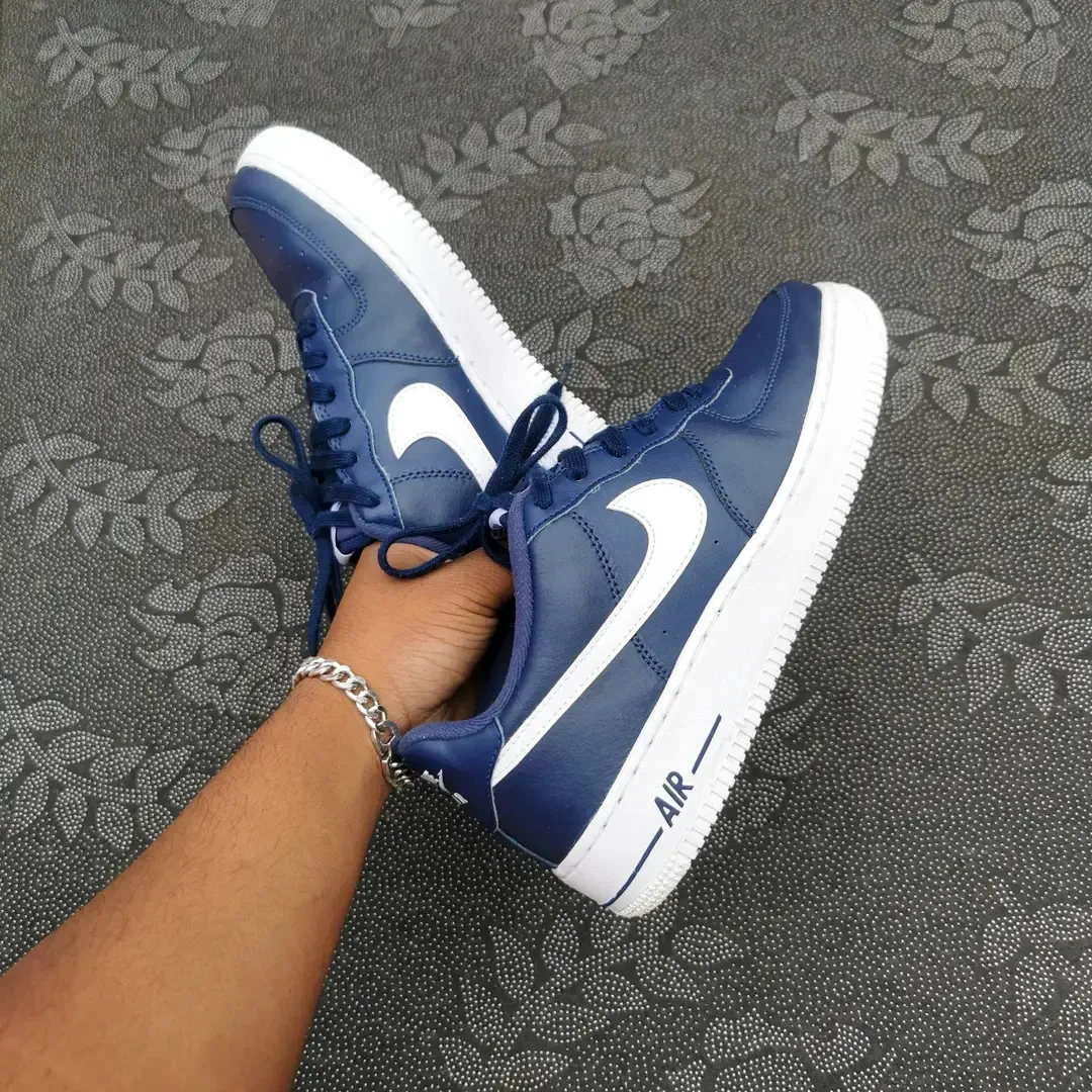 Nike Air Force 1 bleu blanc 3