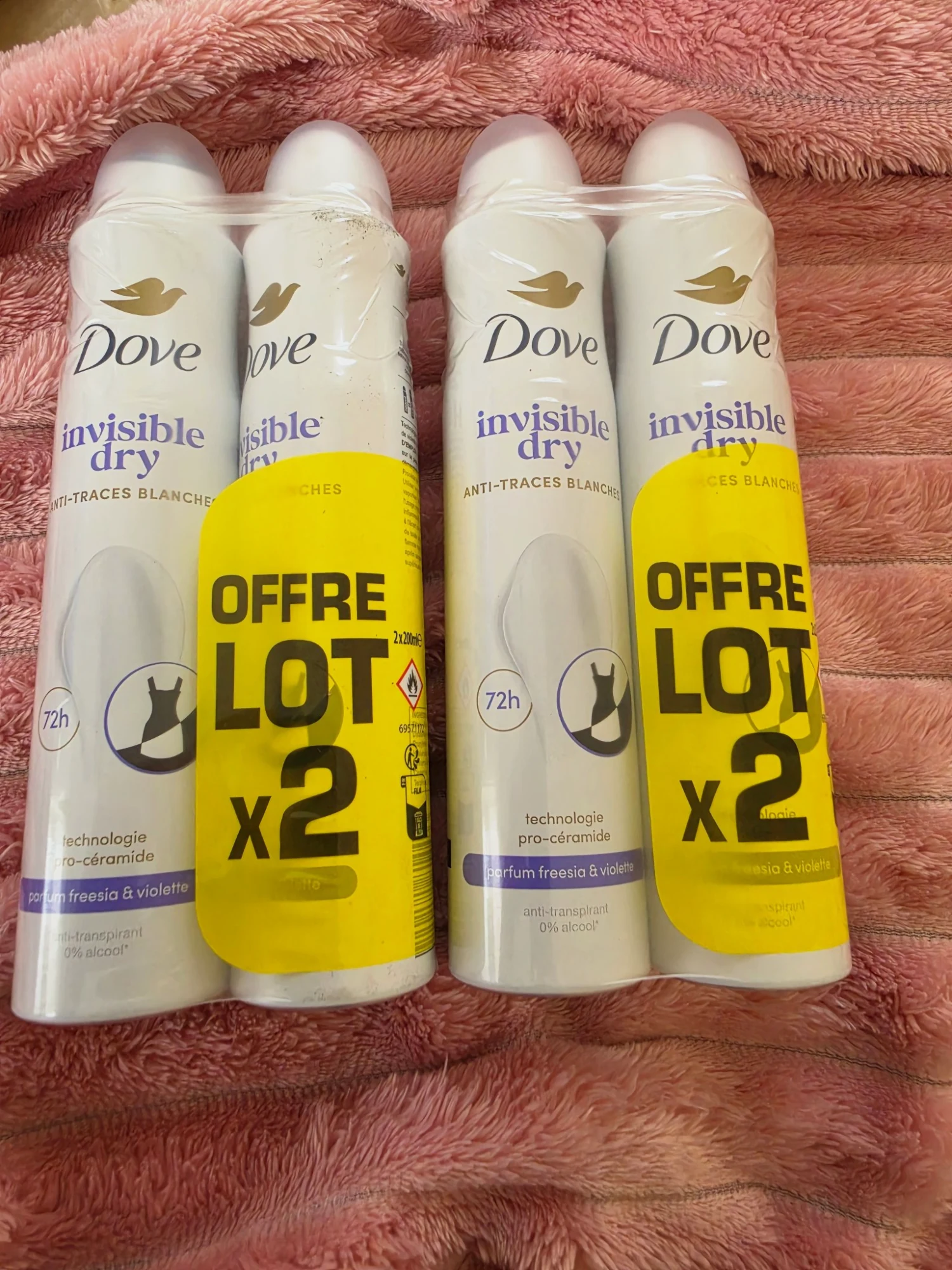 lots 4×200ml déodorant dove