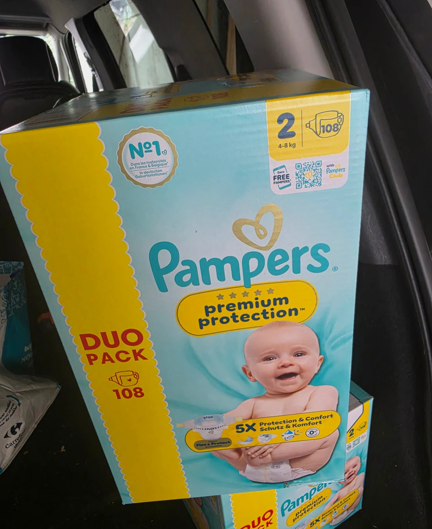 lots 2 cartons pampers premium taille 2