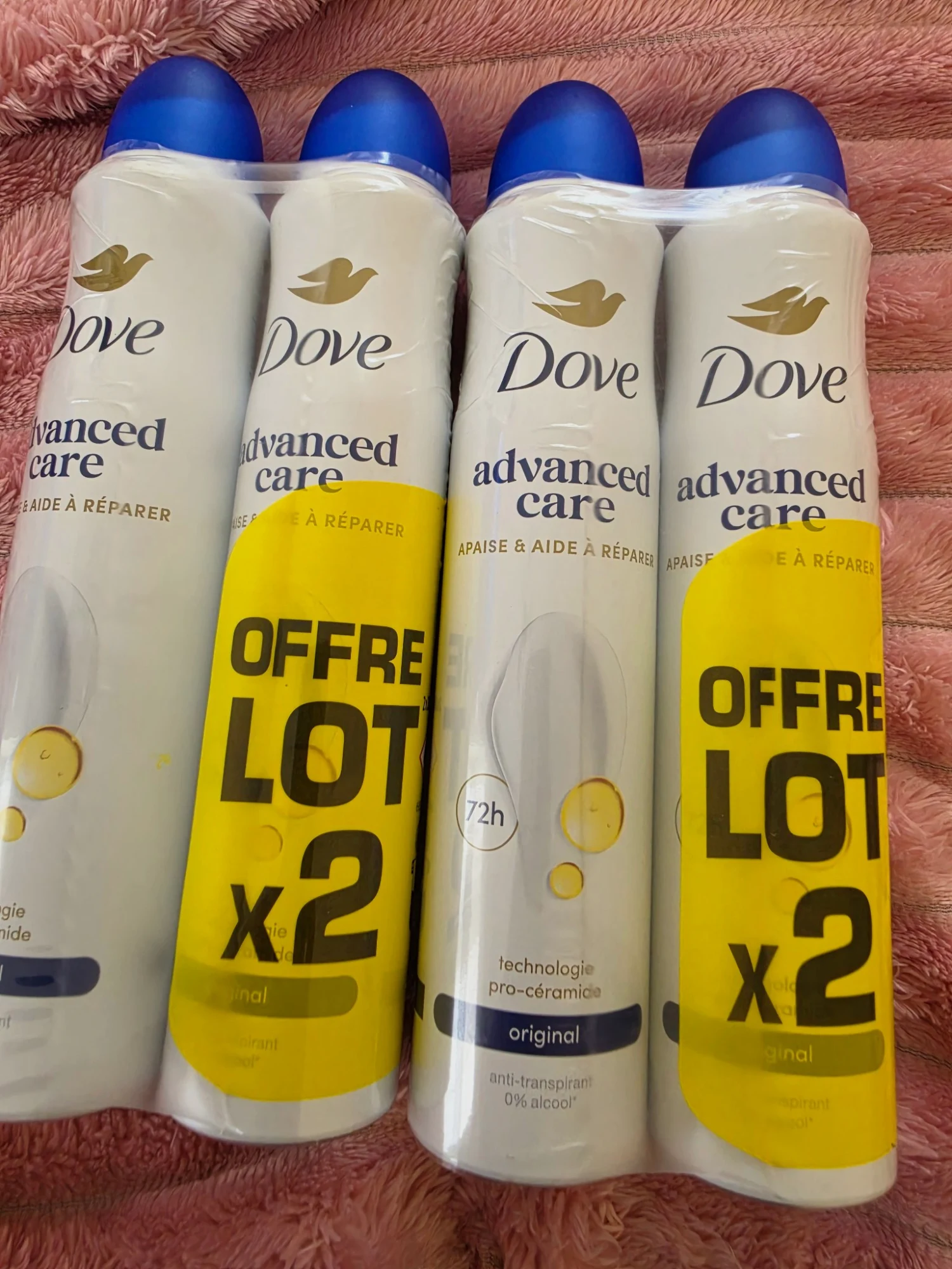 Lot de 4×200ml déodorants Dove Advanced Care Original