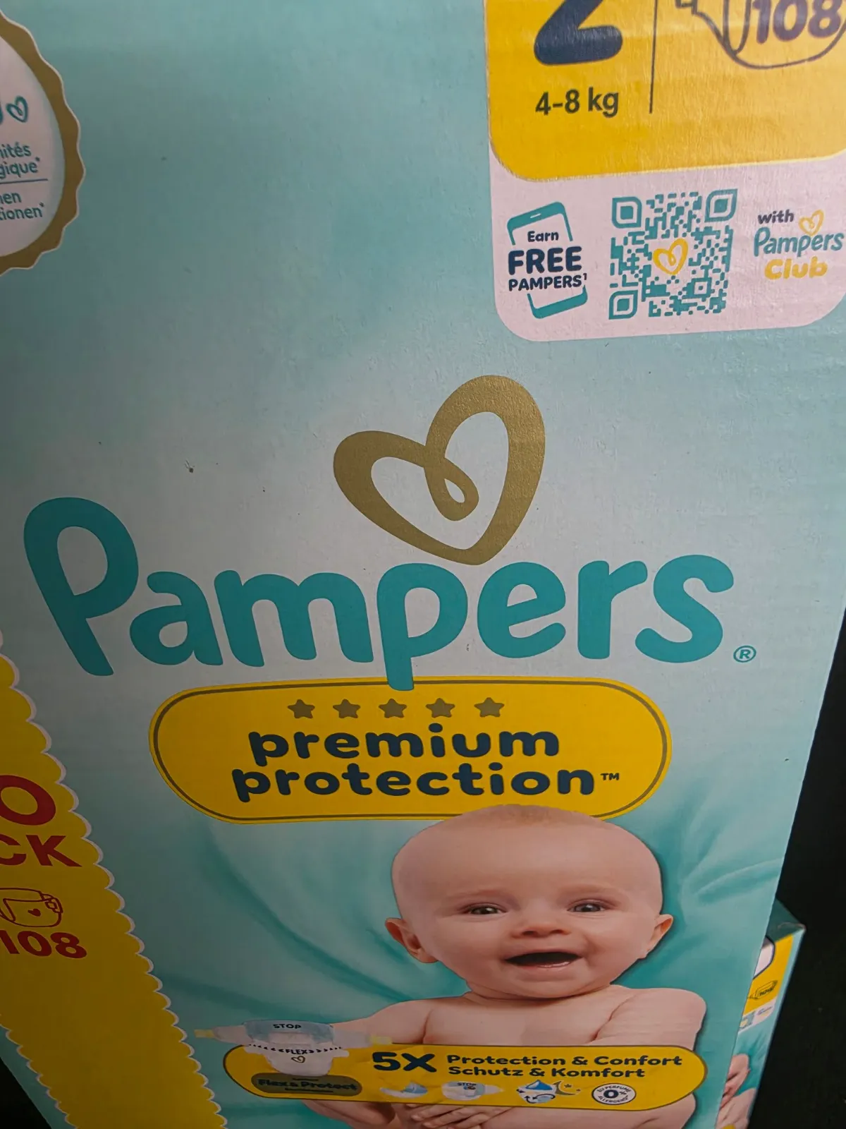 lots 2 cartons pampers premium taille 2 – pampars – taille 3 mois 3