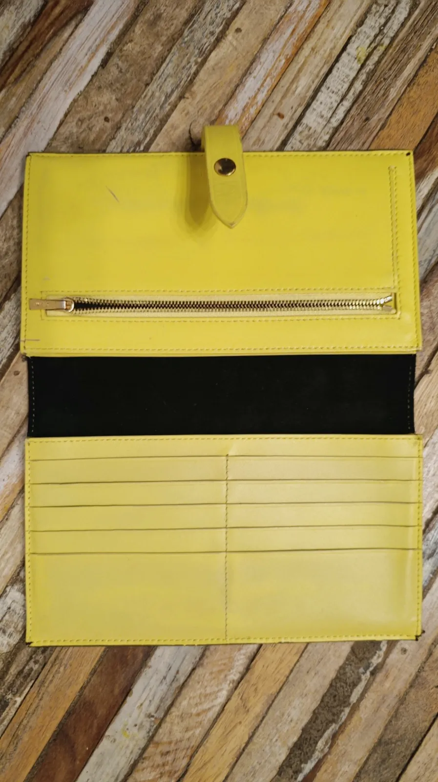 Portefeuille Céline Cuir Noir et Jaune – Céline – taille Taille unique 3