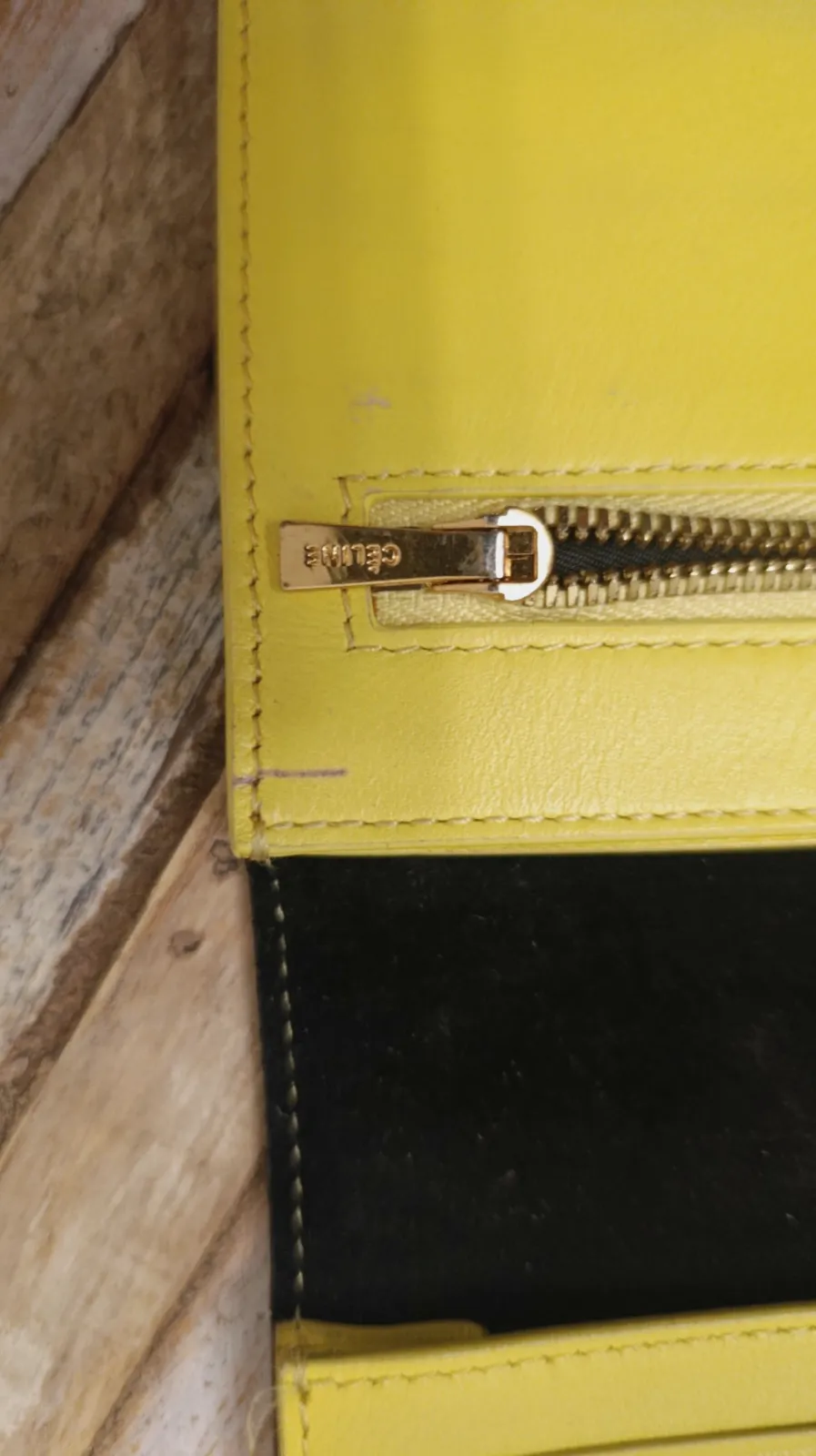 Portefeuille Céline Cuir Noir et Jaune – Céline – taille Taille unique 4