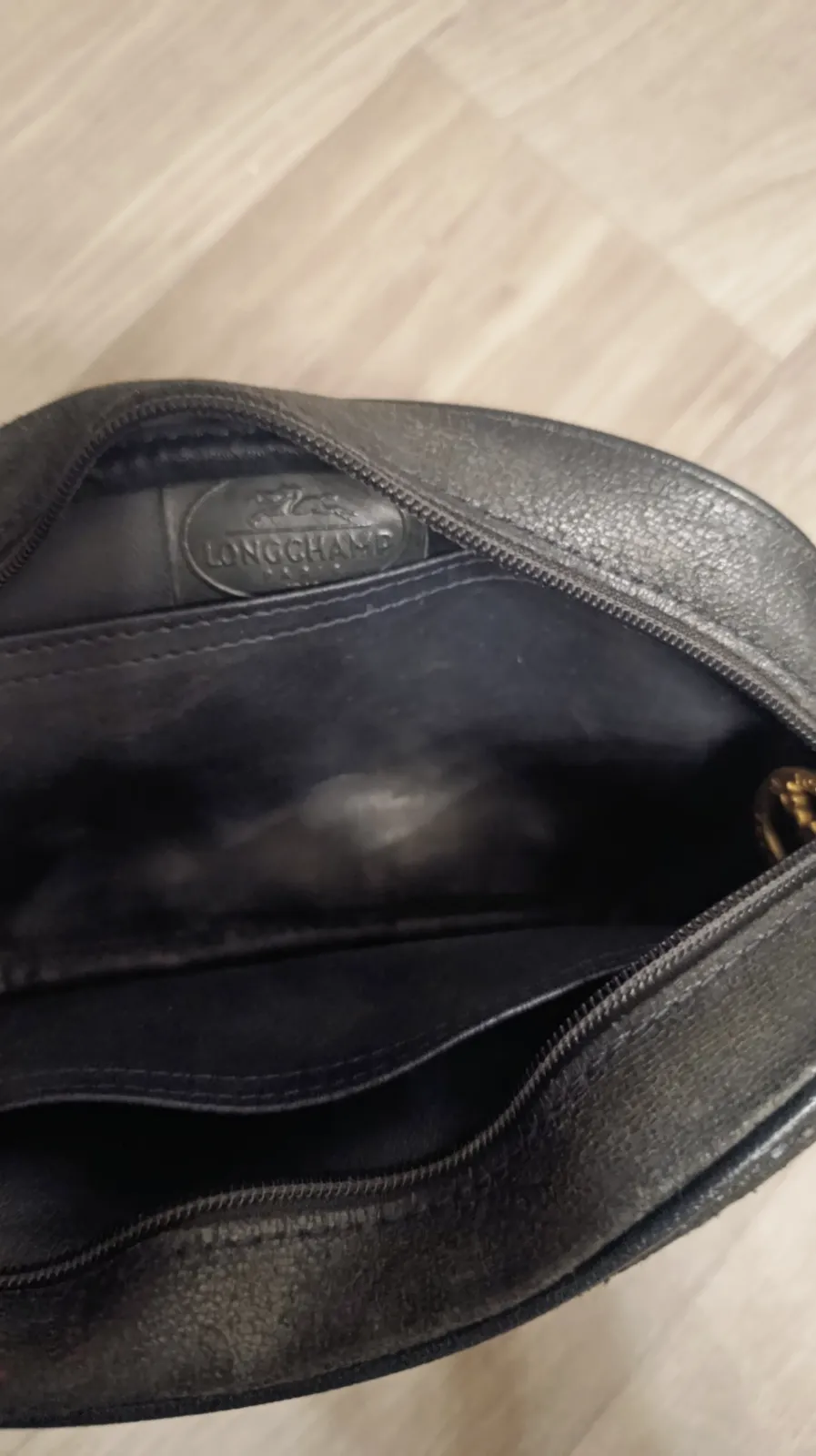 Pochette Longchamp vintage en cuir noir – Longchamp – taille Taille unique 5