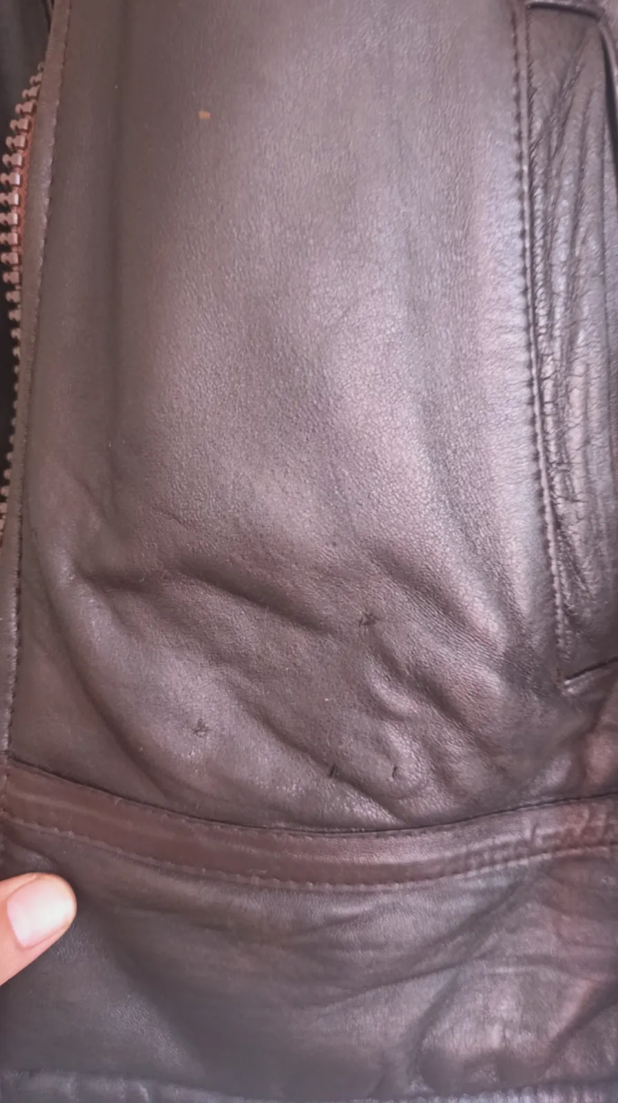 Blouson bombardier en cuir marron et mouton – France – taille L 6