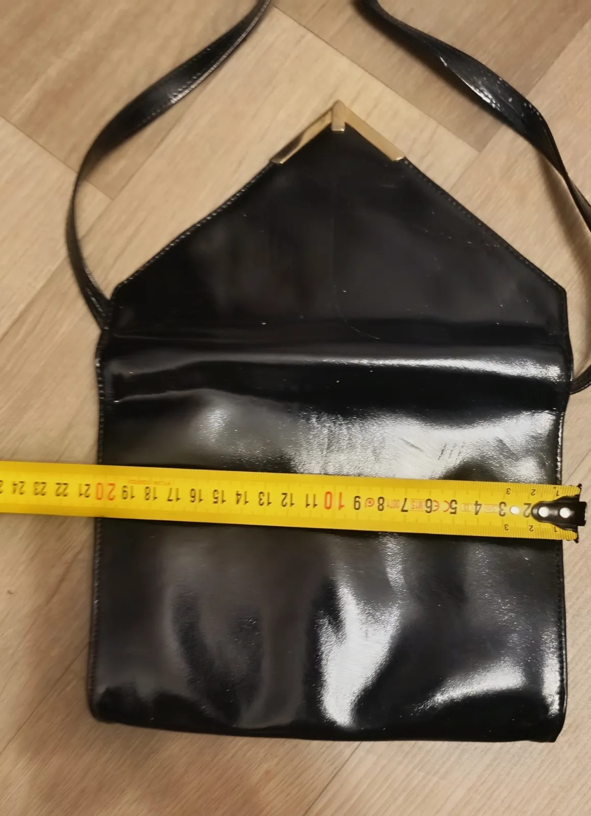 Sac bandoulière Pourchet en cuir verni noir – Pourchet – taille Taille unique 3