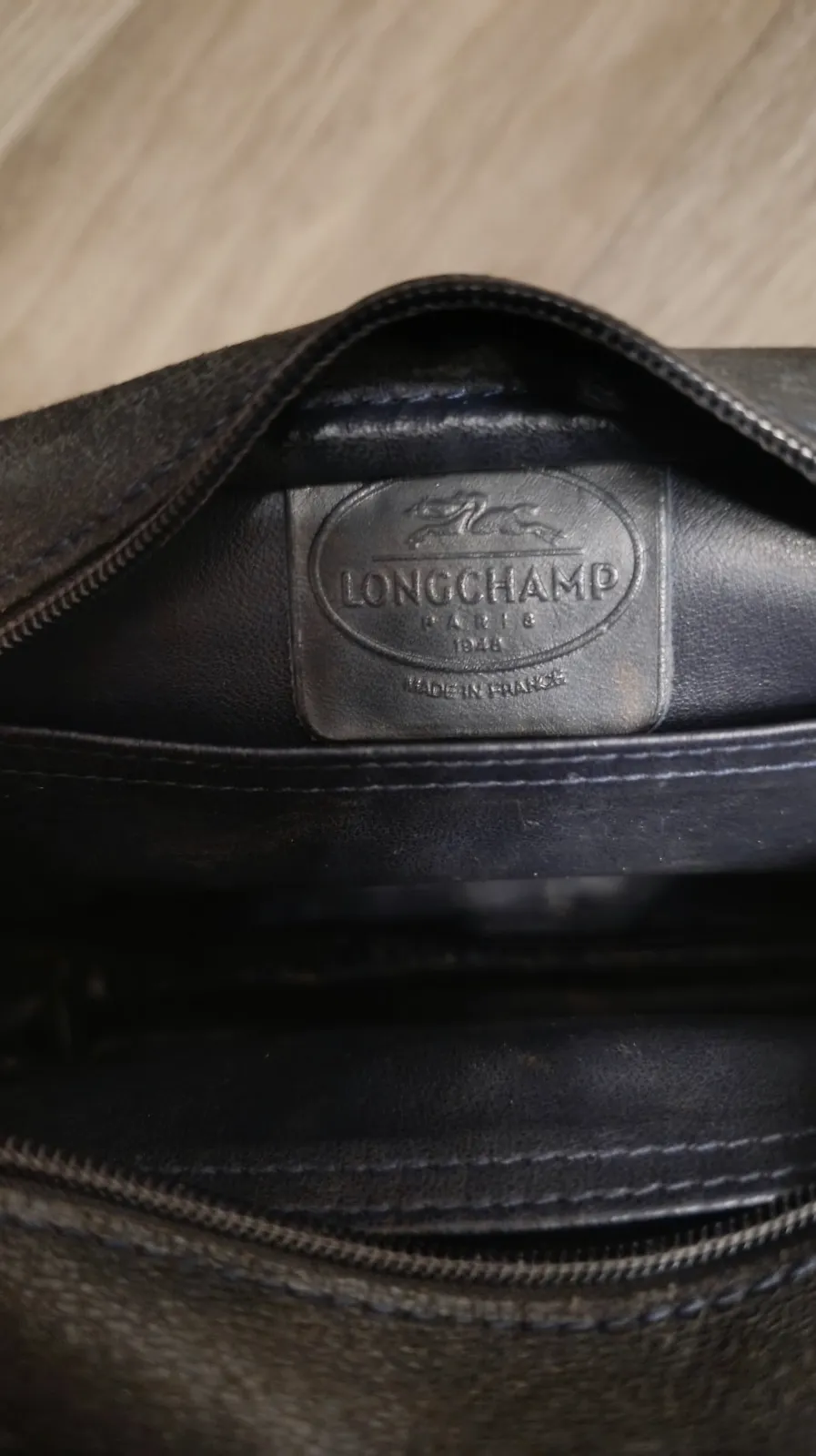 Pochette Longchamp vintage en cuir noir – Longchamp – taille Taille unique 3