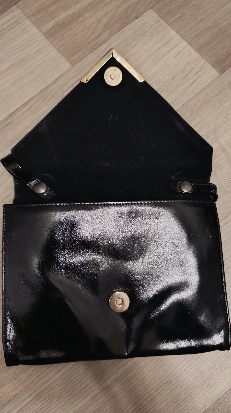 Sac bandoulière Pourchet en cuir verni noir – Pourchet – taille Taille unique 5