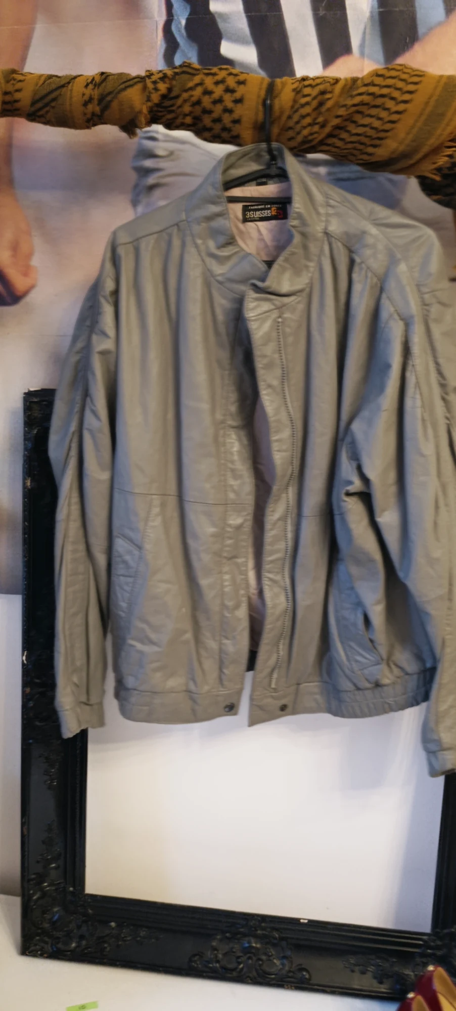 Veste vintage en cuir véritable 3 Suisses