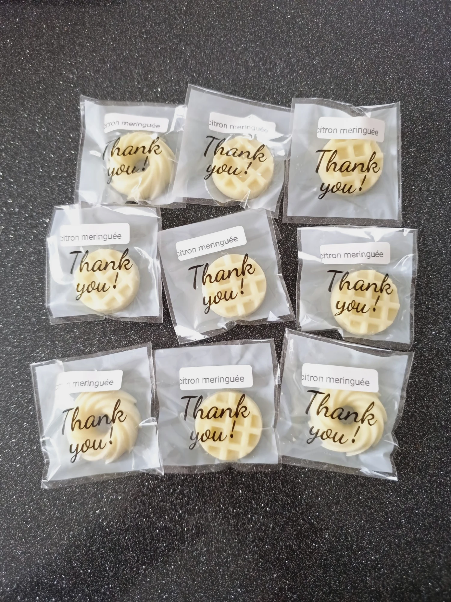 Lot de 9 fondant parfumée citron meringuée 