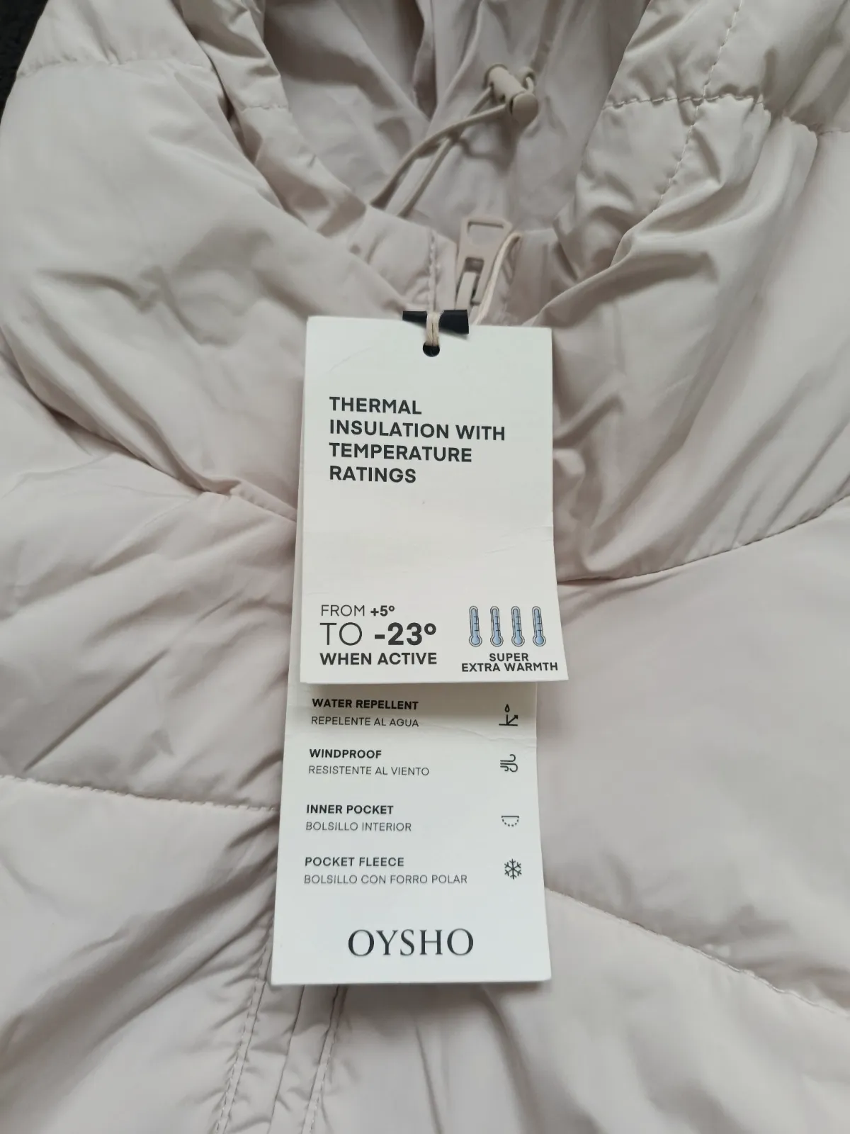 OYSHO Doudoune longue à capuche blanc cassé – Oysho – taille S 7
