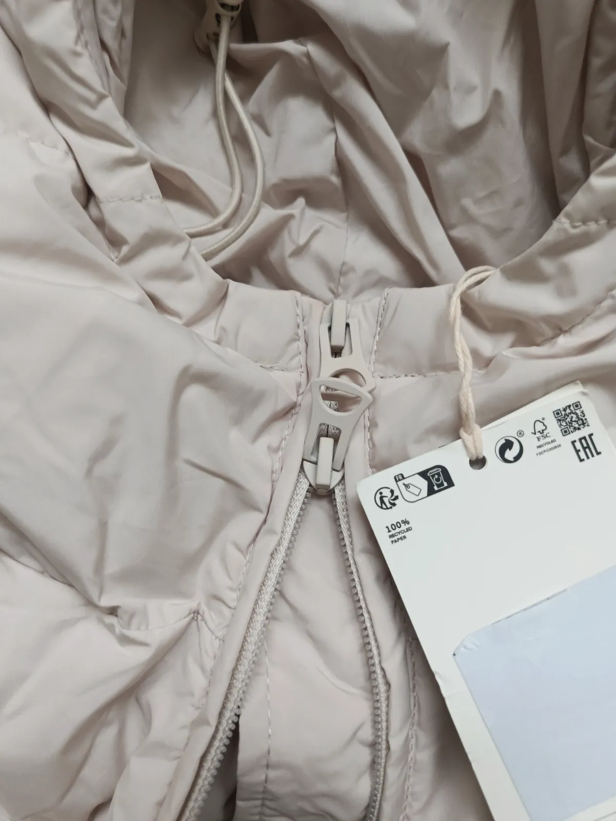 OYSHO Doudoune longue à capuche blanc cassé – Oysho – taille S 3