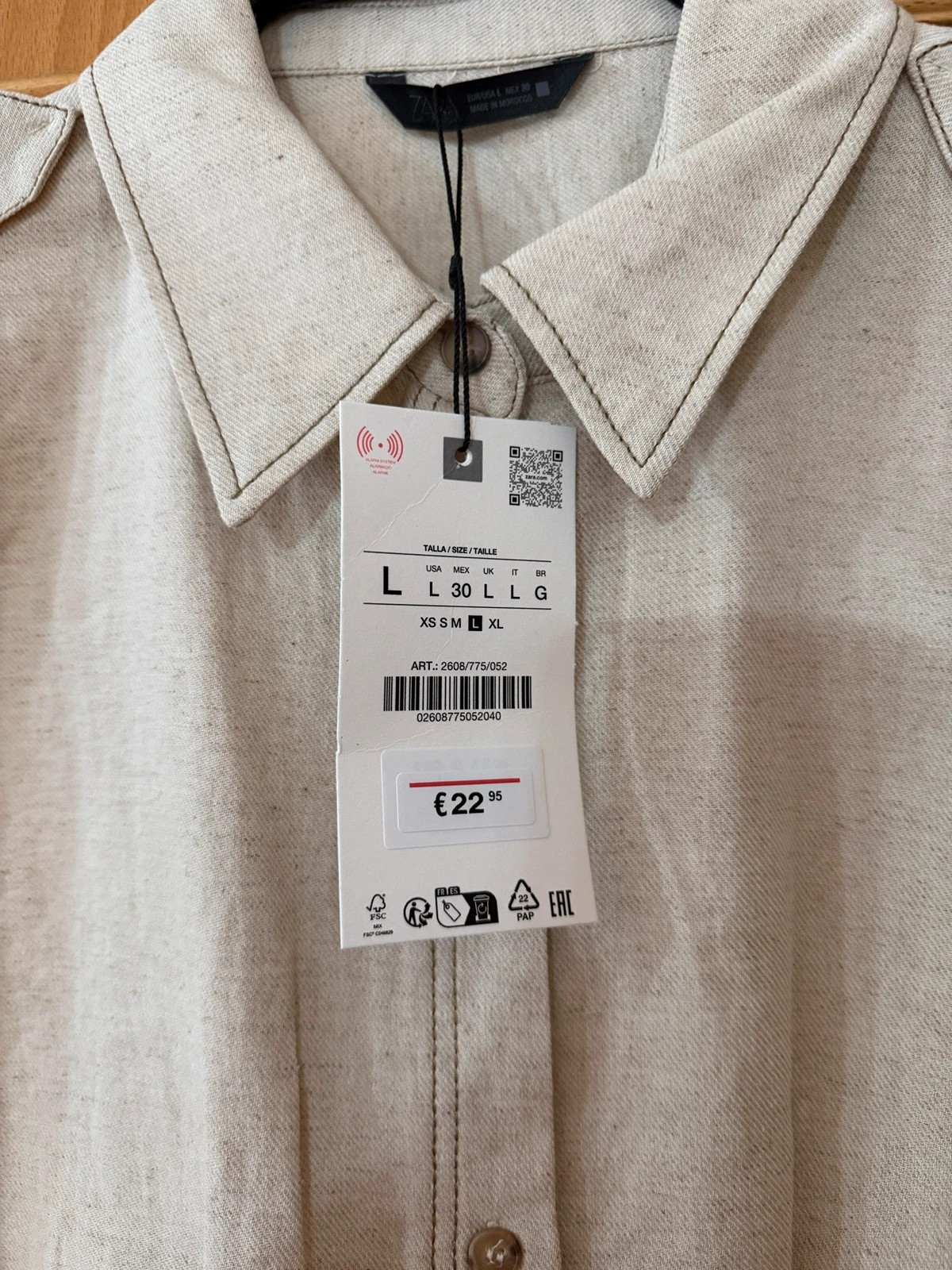Top pespuntes con lino – Zara – taille L / 40 / 12 3