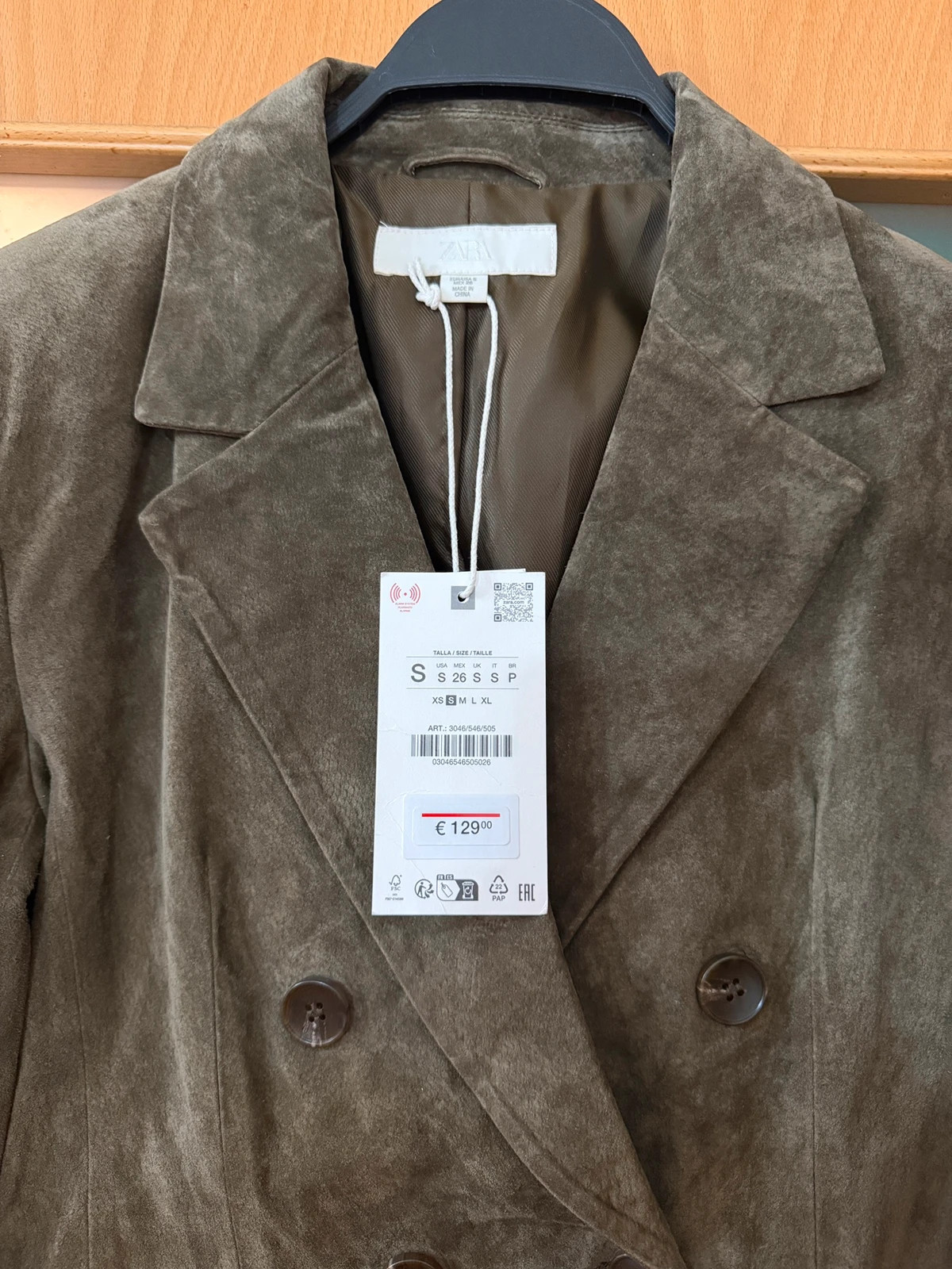 Blazer cruzada piel ante – Zara – taille S / 36 / 8 2