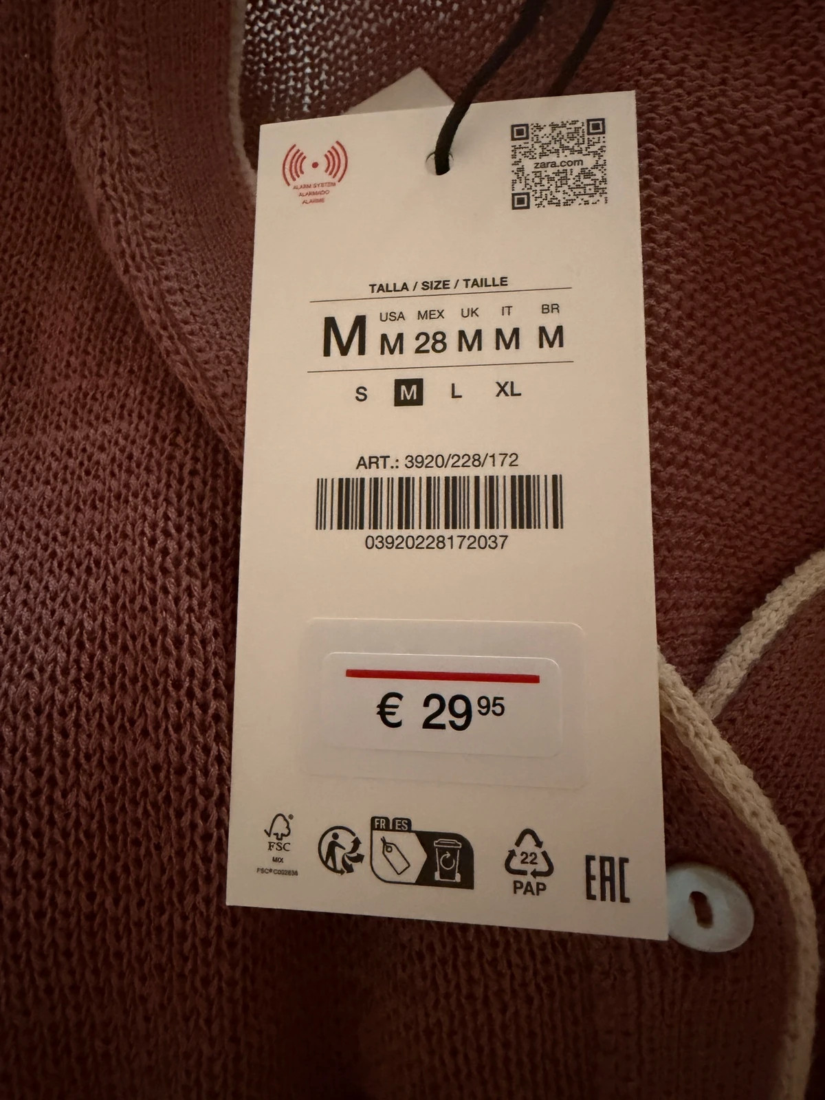 Chaqueta combinada punto cinturón – Zara – taille M / 38 / 10 2