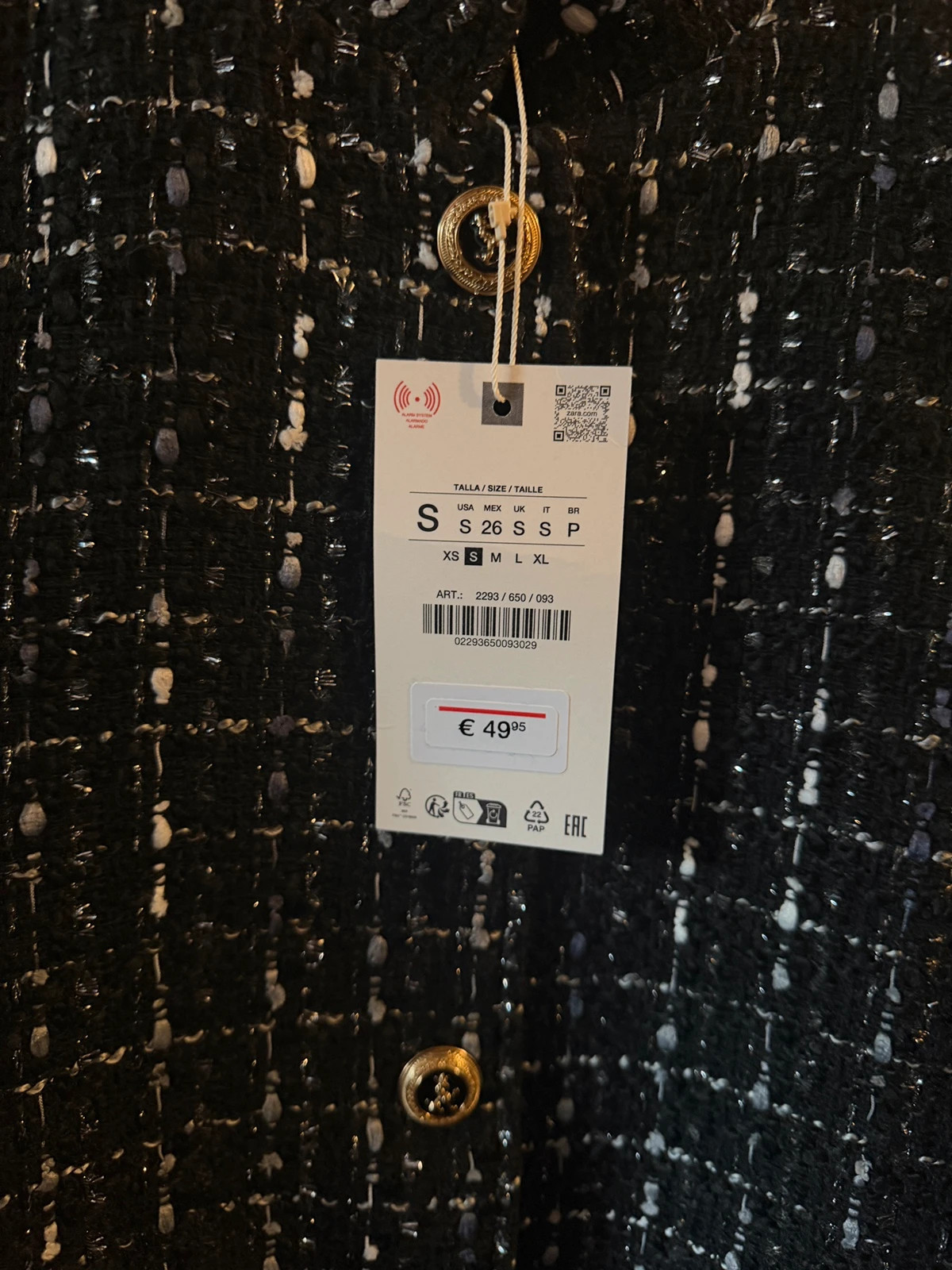 Blazer estructura hilo metalizado – Zara – taille S / 36 / 8 2