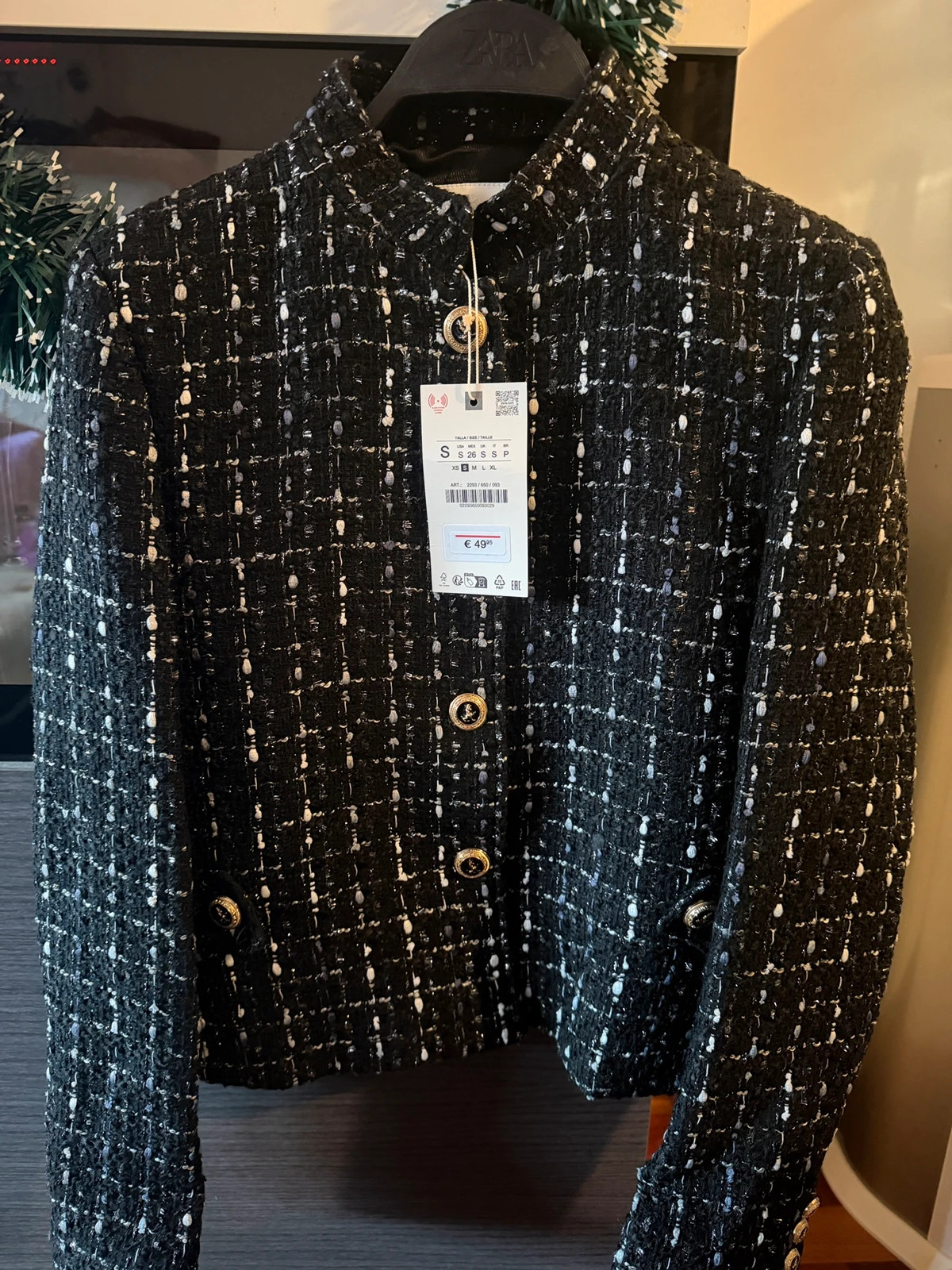 Blazer estructura hilo metalizado – Zara – taille S / 36 / 8 3