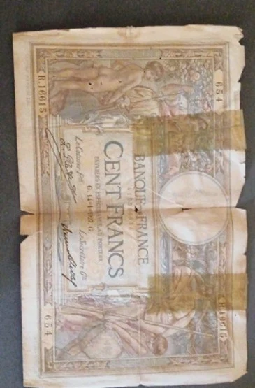 Billet de collection Cent Francs Banque de France