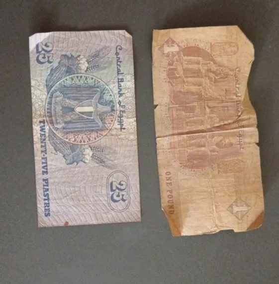 Lot de billets anciens Égypte 1 Livre et 25 Piastres – Sans marque 2