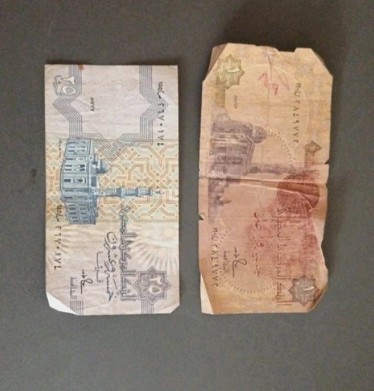 Lot de billets anciens Égypte 1 Livre et 25 Piastres