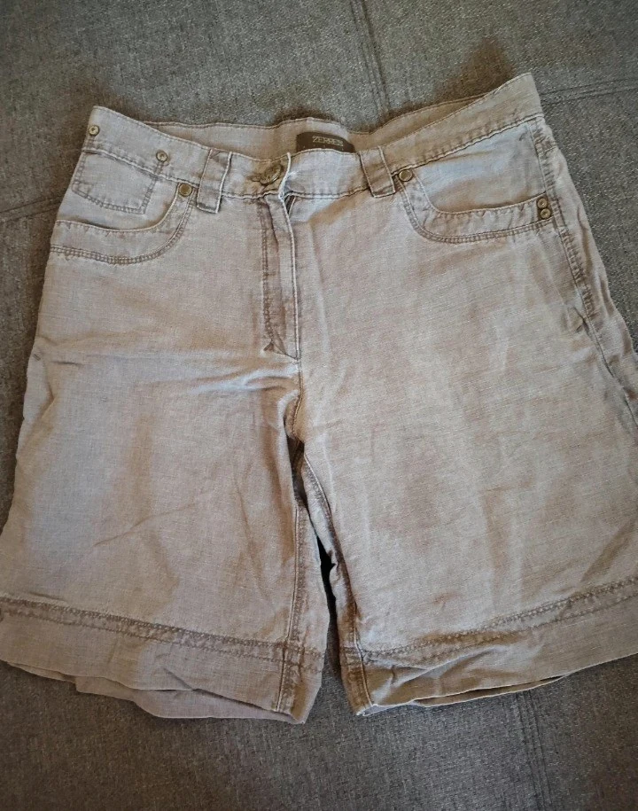 Short bermuda beige en lin