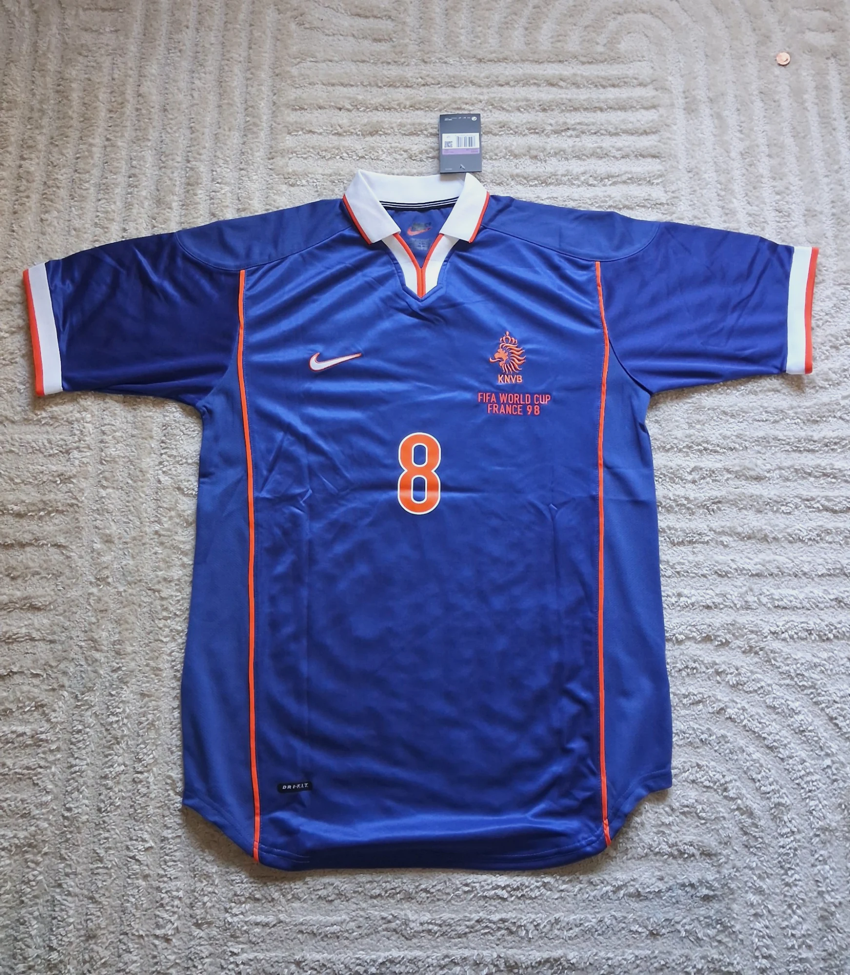 Maillot Nike Pays-Bas Bergkamp 8 Coupe du Monde 1998
