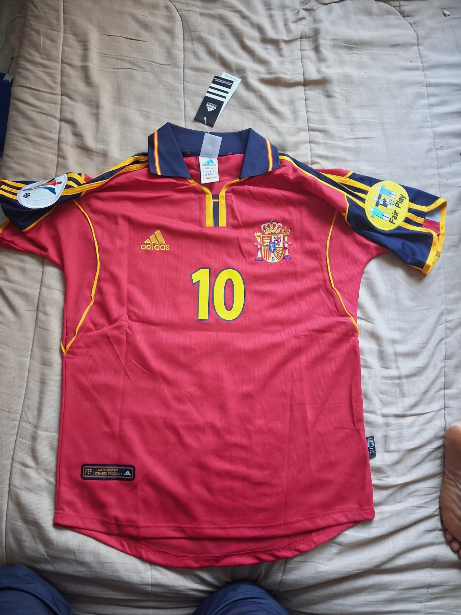 Maillot de football Espagne Adidas Raúl 10 Euro 2000
